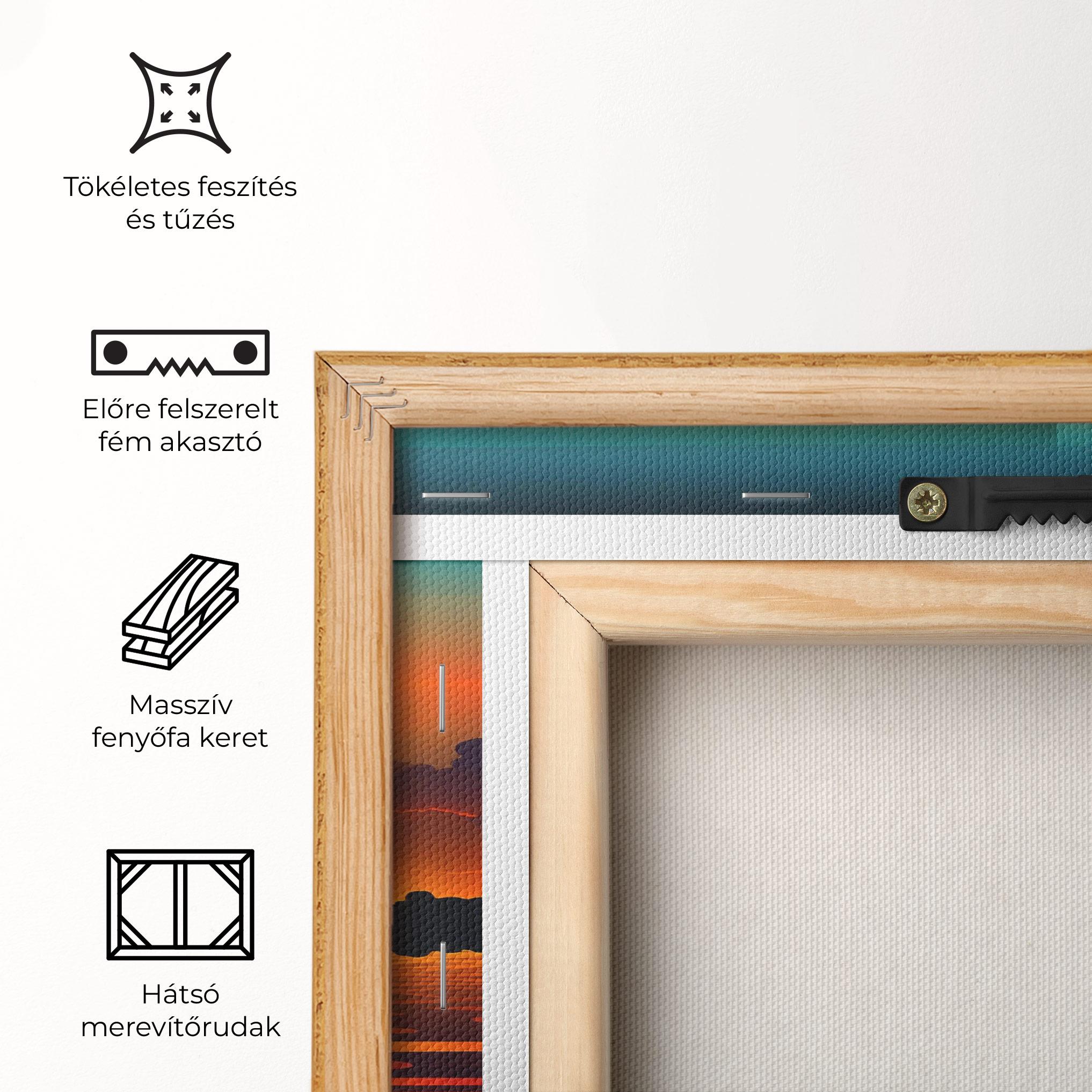 Vászonkép Yellow Sunset Illustration mockup 5