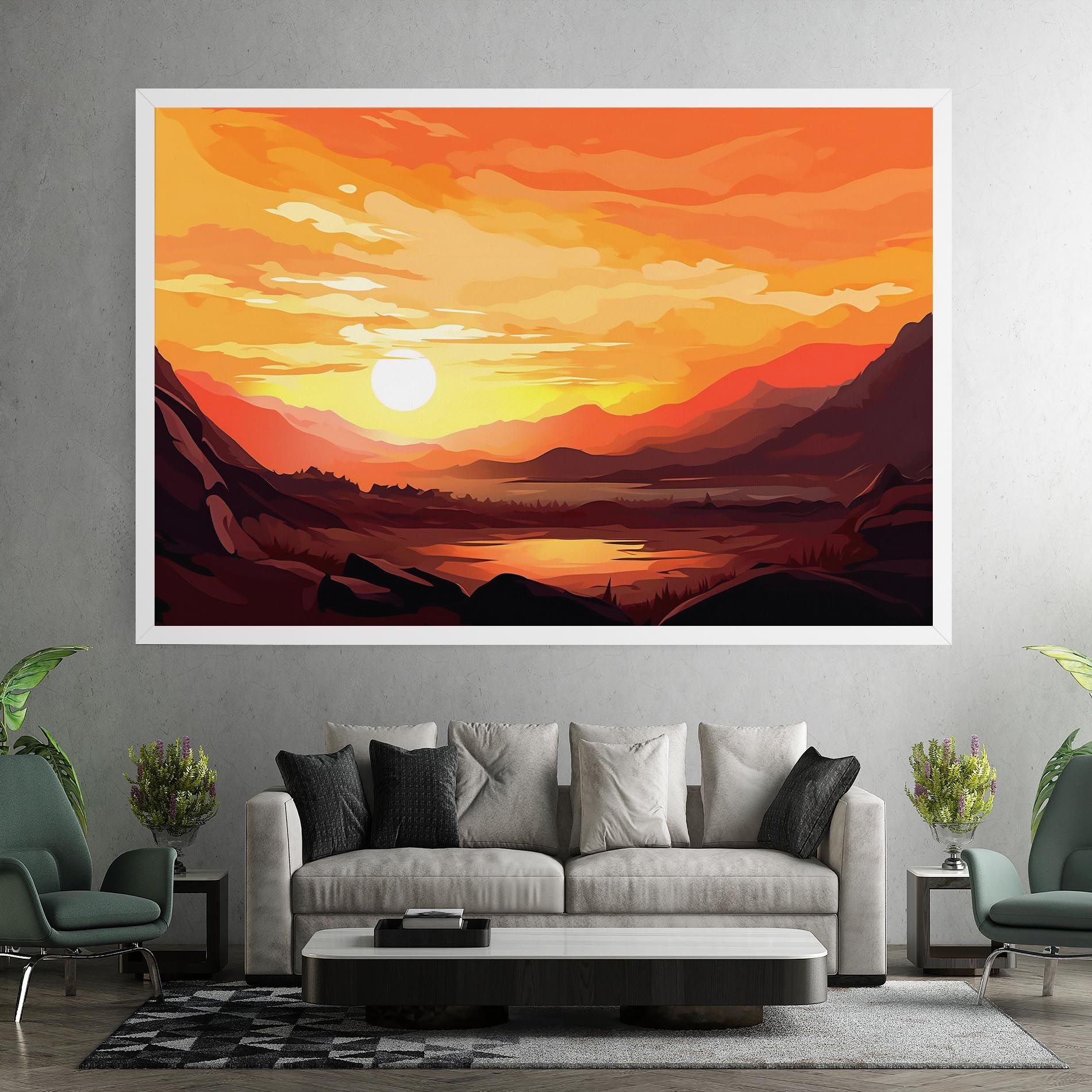 Beautiful Sunset Illustration mockup 7