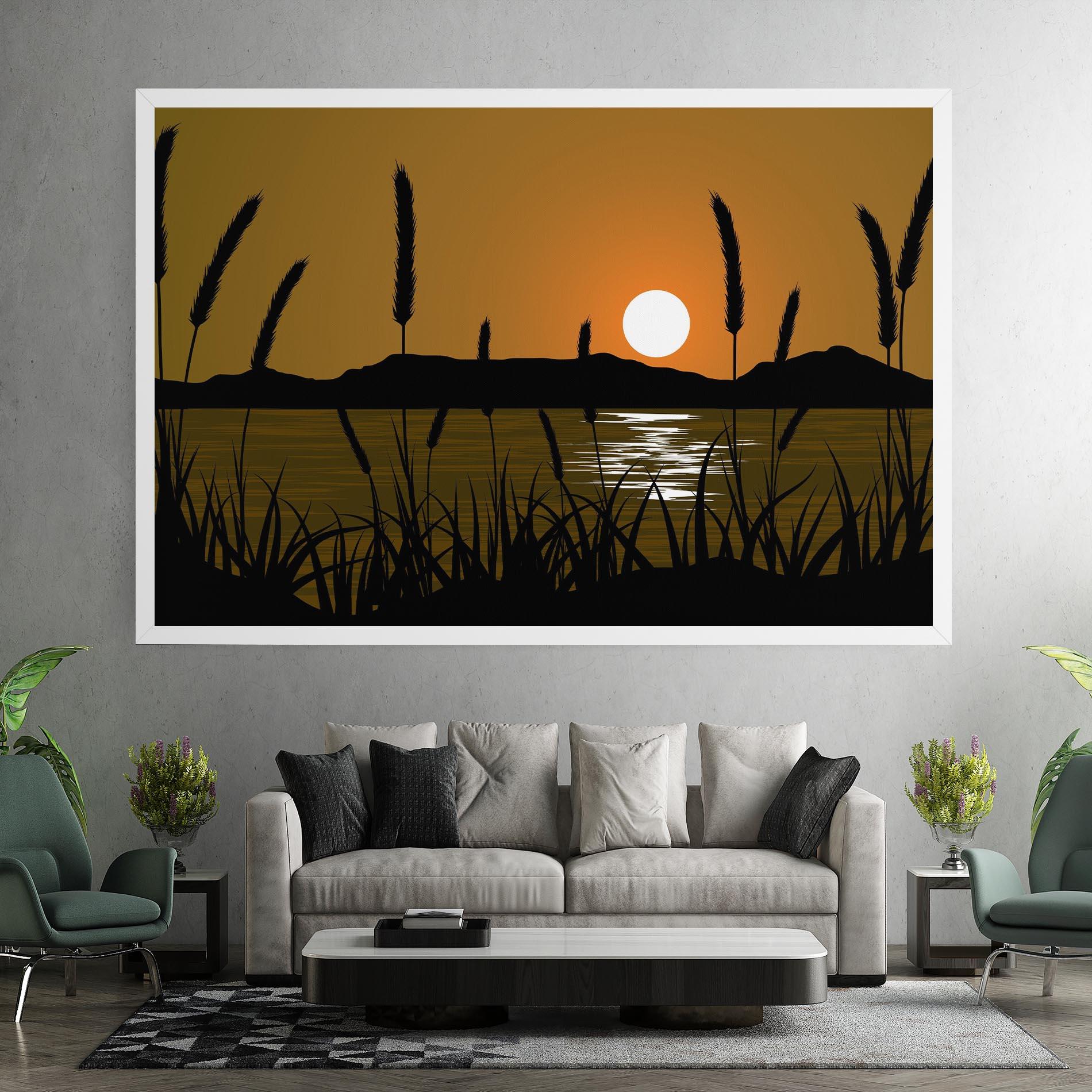 Vászonkép Orange Brown Sunset mockup 7