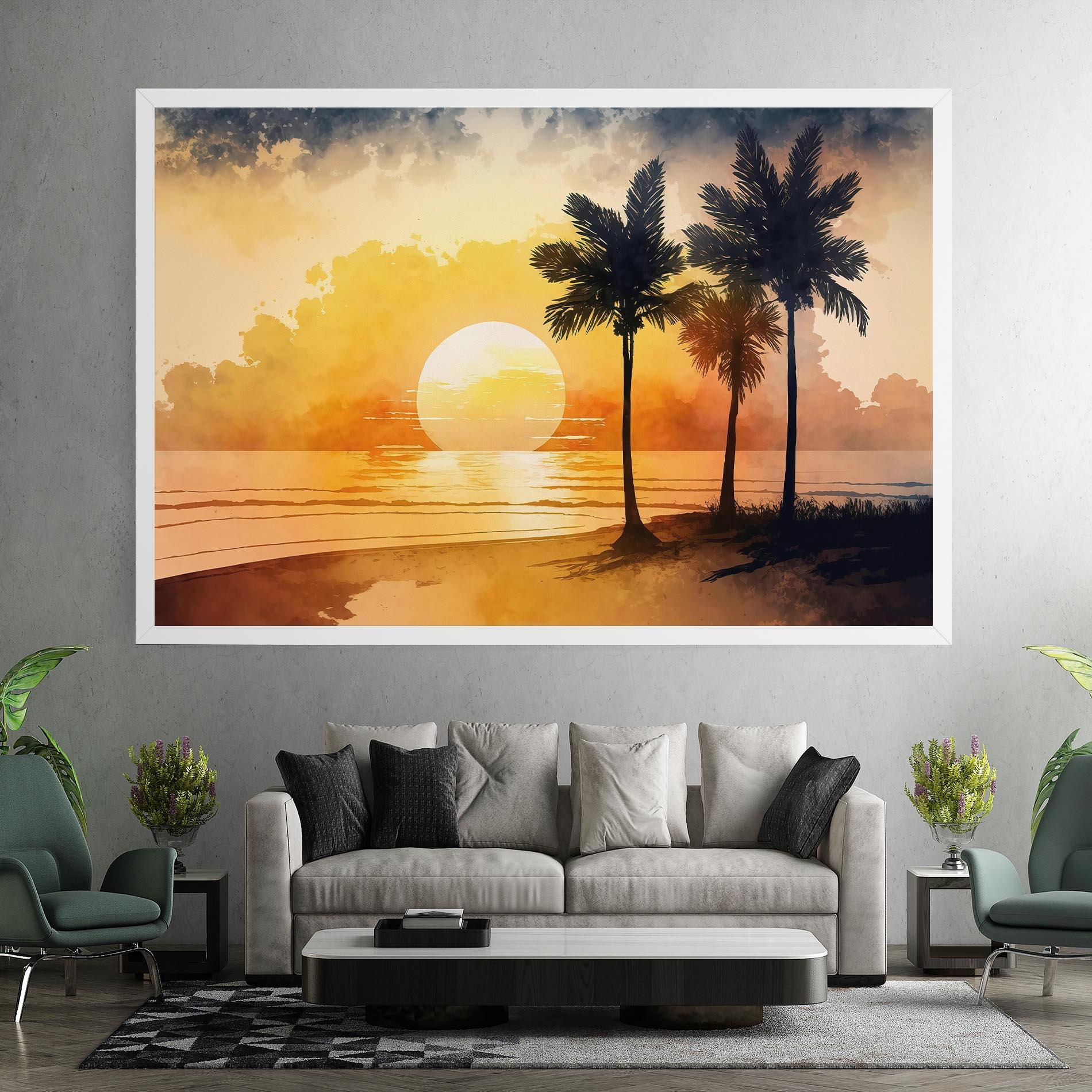 Vászonkép Palm Trees Sunset mockup 7