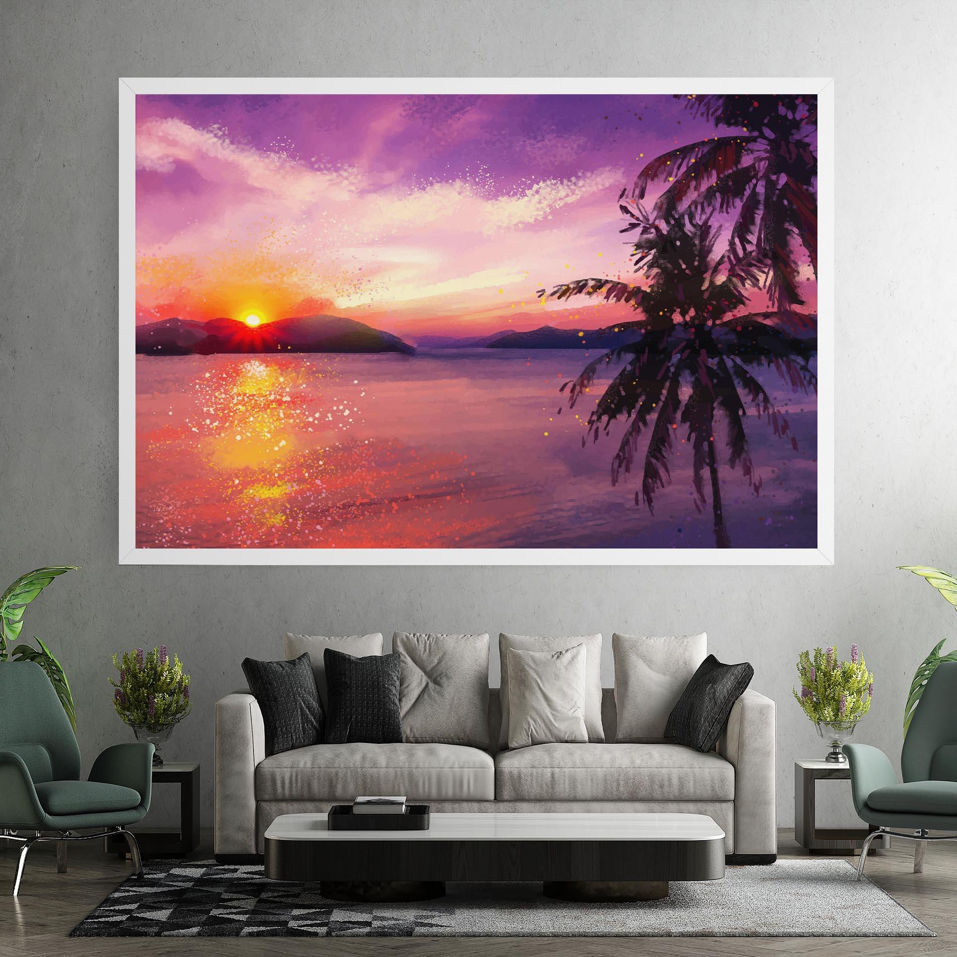 Vászonkép Purple Sunrise Art mockup 7