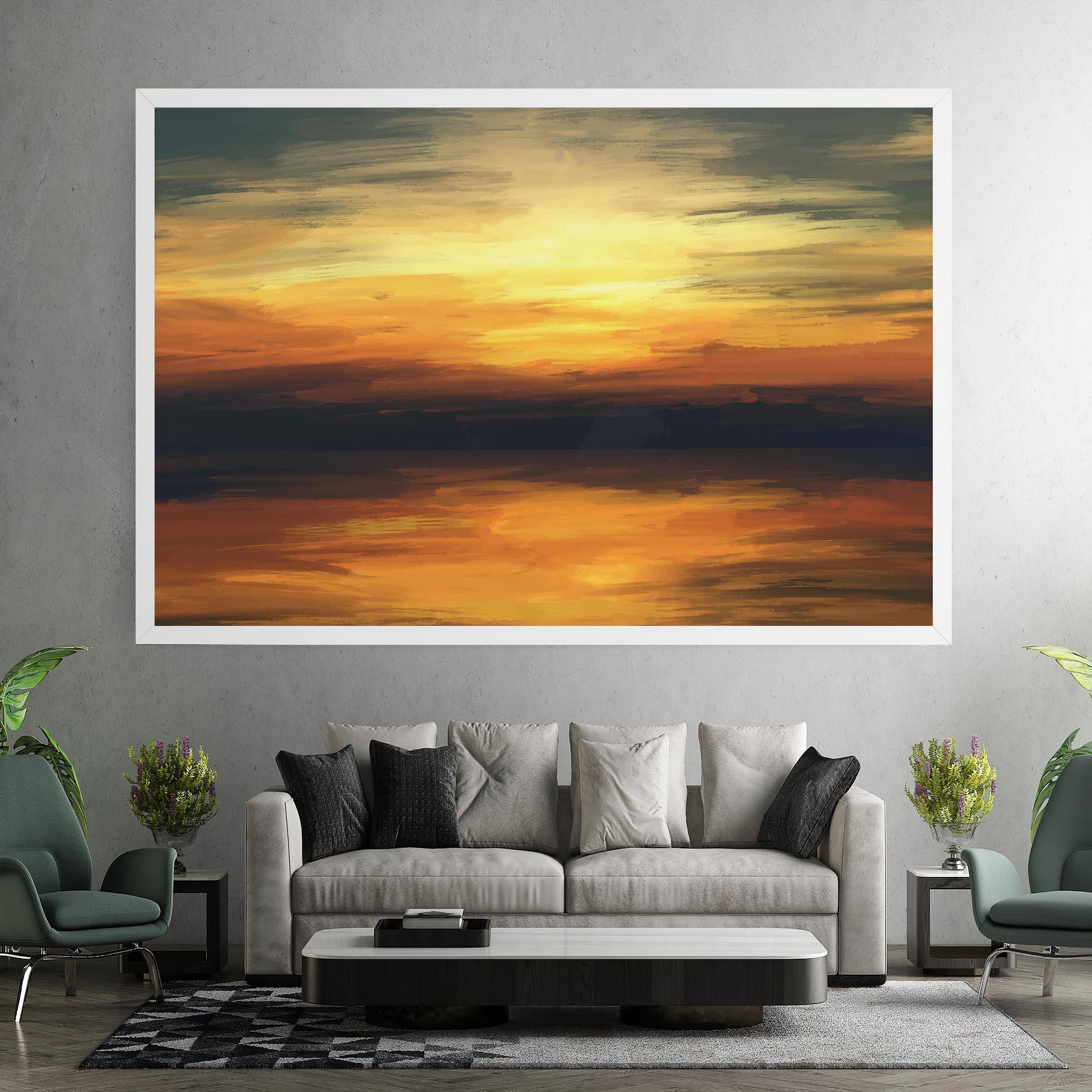 Vászonkép Sunset Oil Paint mockup 7