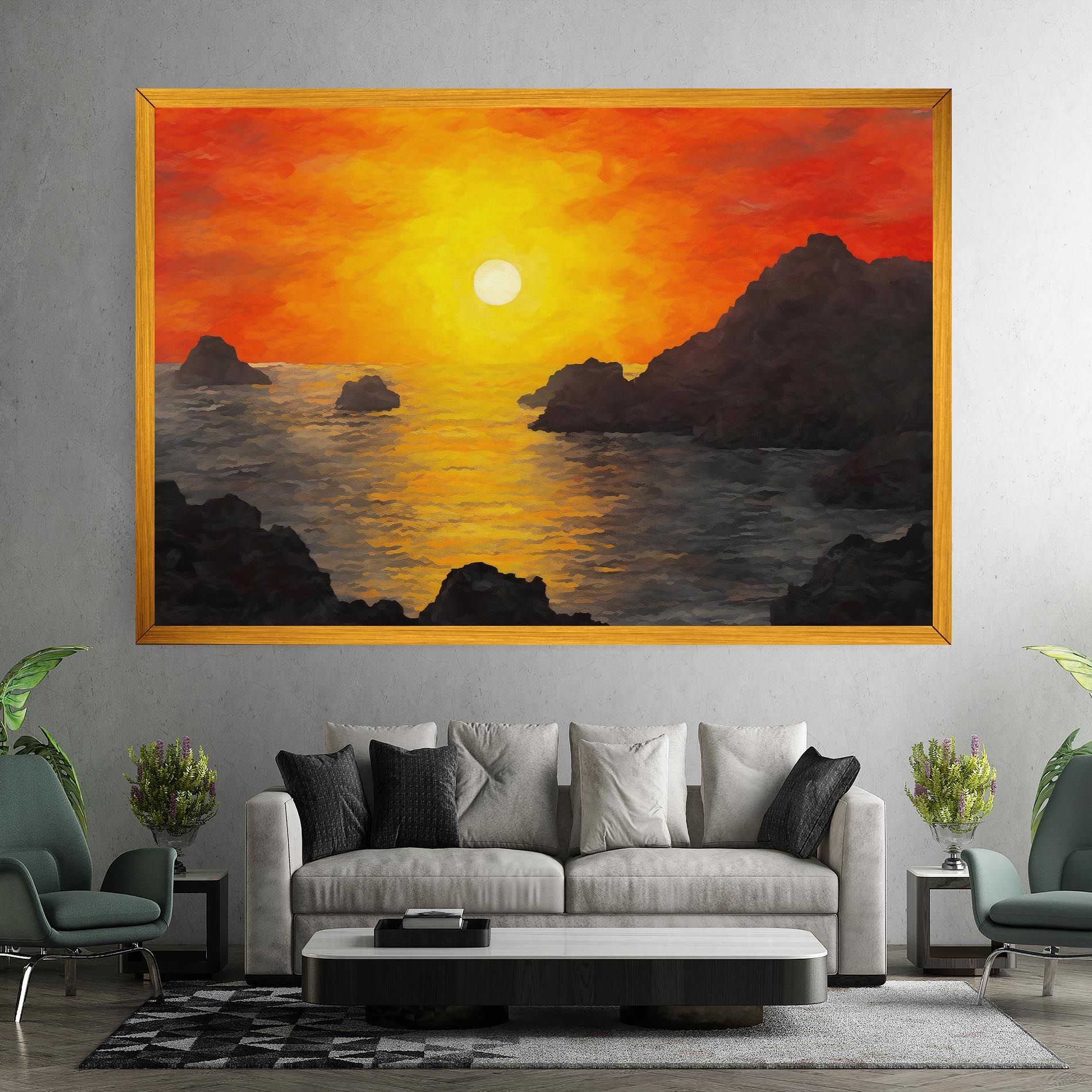 Mountains Rocks Painting mockup 7