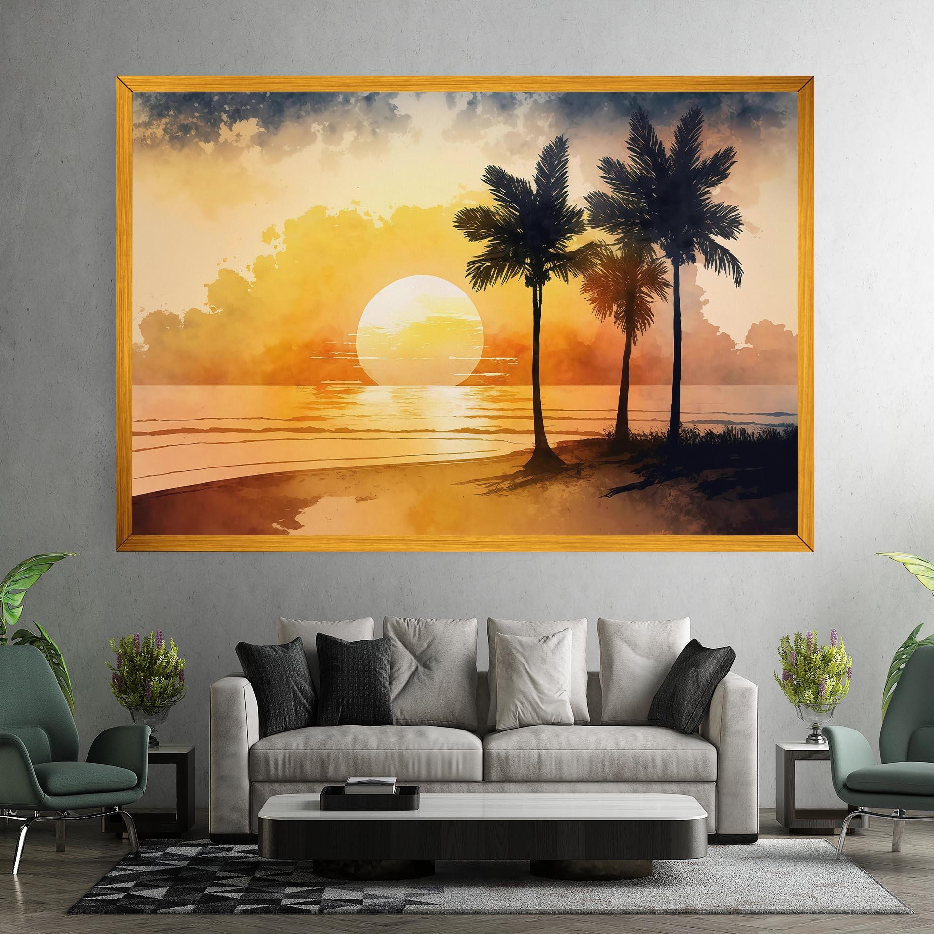Vászonkép Palm Trees Sunset mockup 7