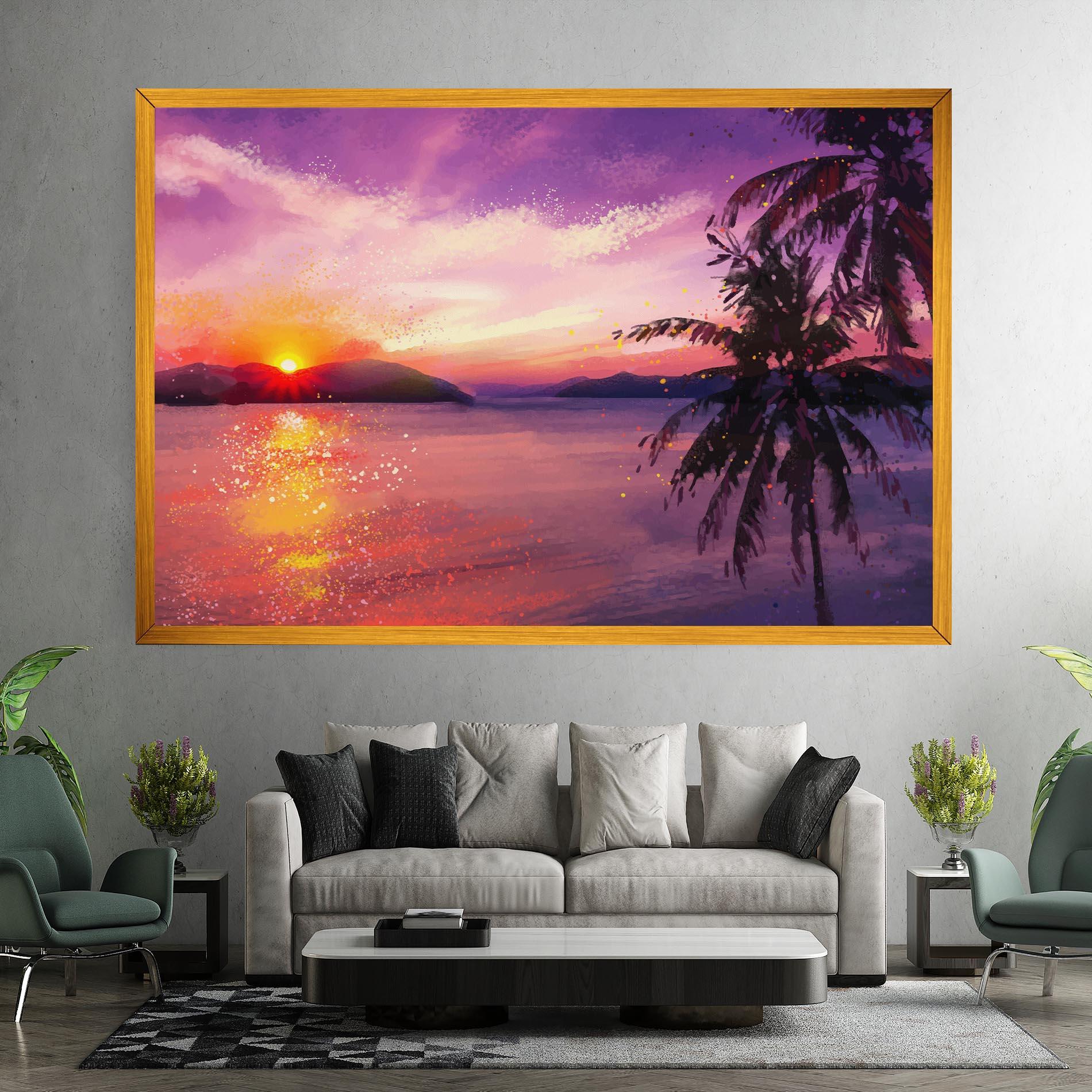 Vászonkép Purple Sunrise Art mockup 7