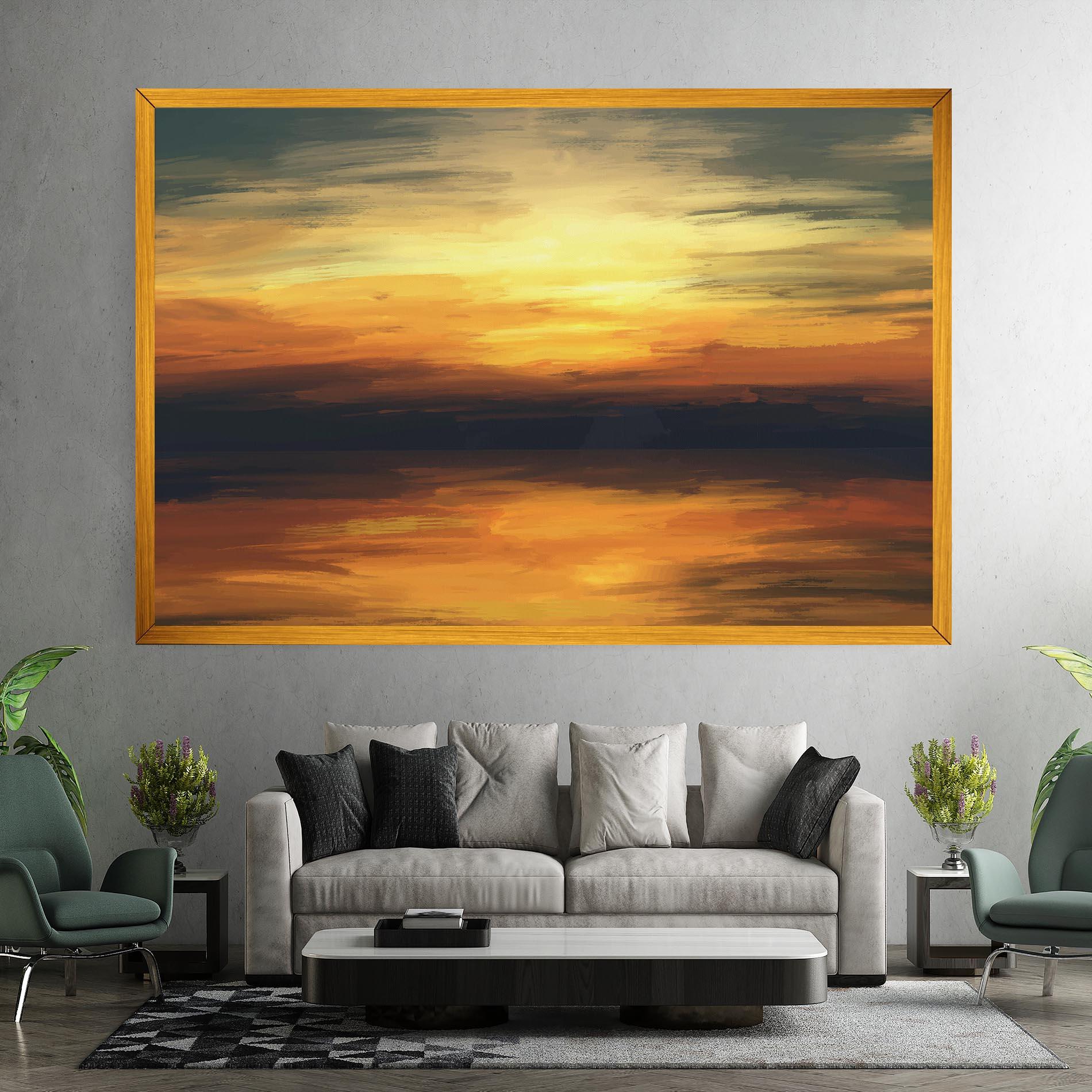 Vászonkép Sunset Oil Paint mockup 7