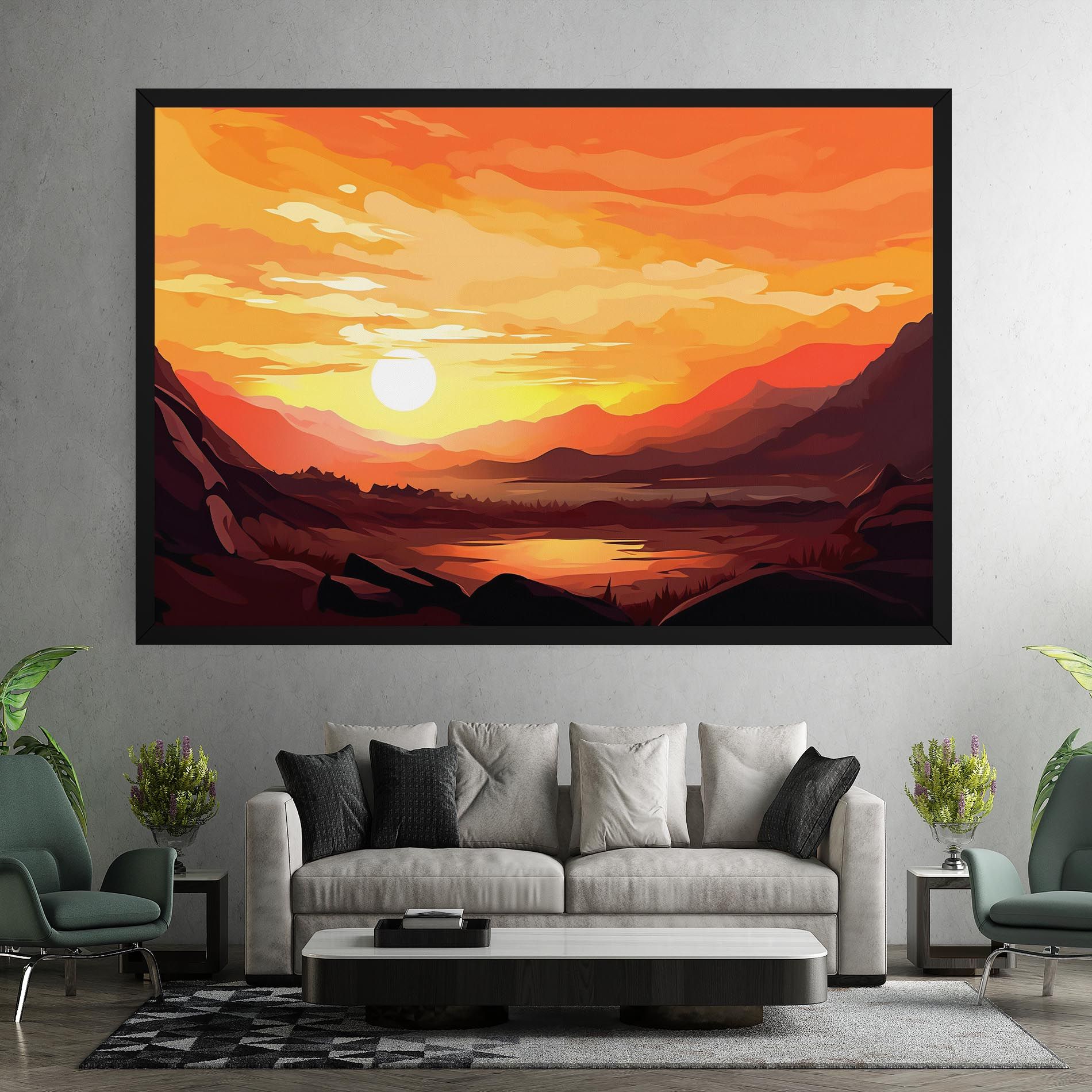 Beautiful Sunset Illustration mockup 7