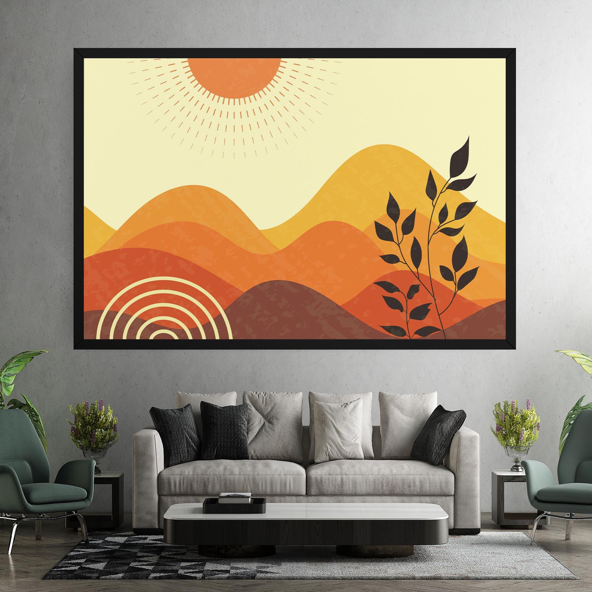 Vászonkép Minimalist Sunset Art mockup 7