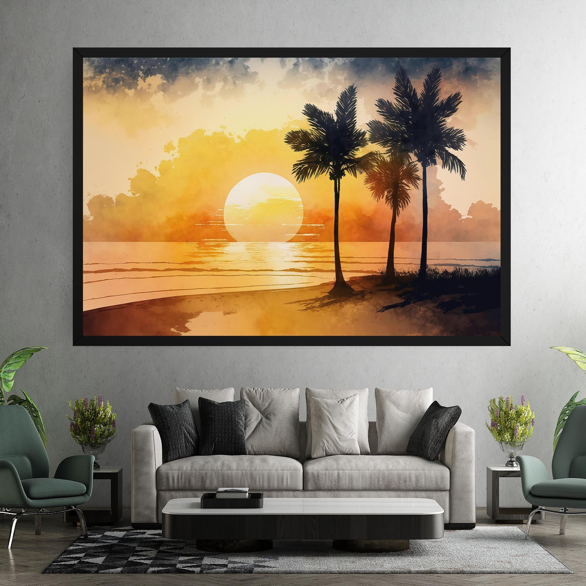 Vászonkép Palm Trees Sunset mockup 7