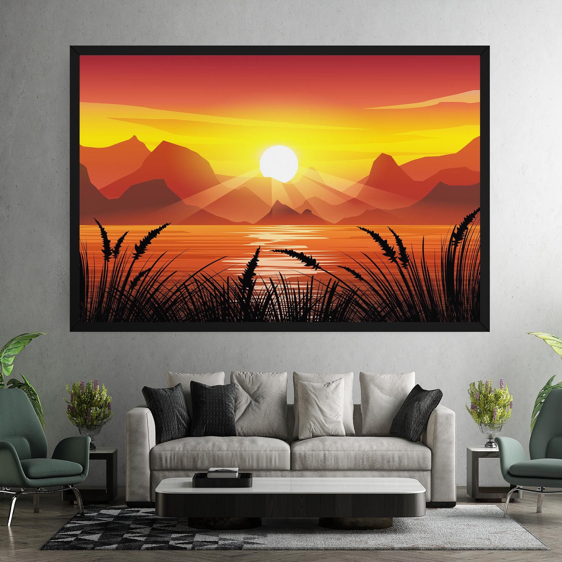 Sunrise Grass Art mockup 7