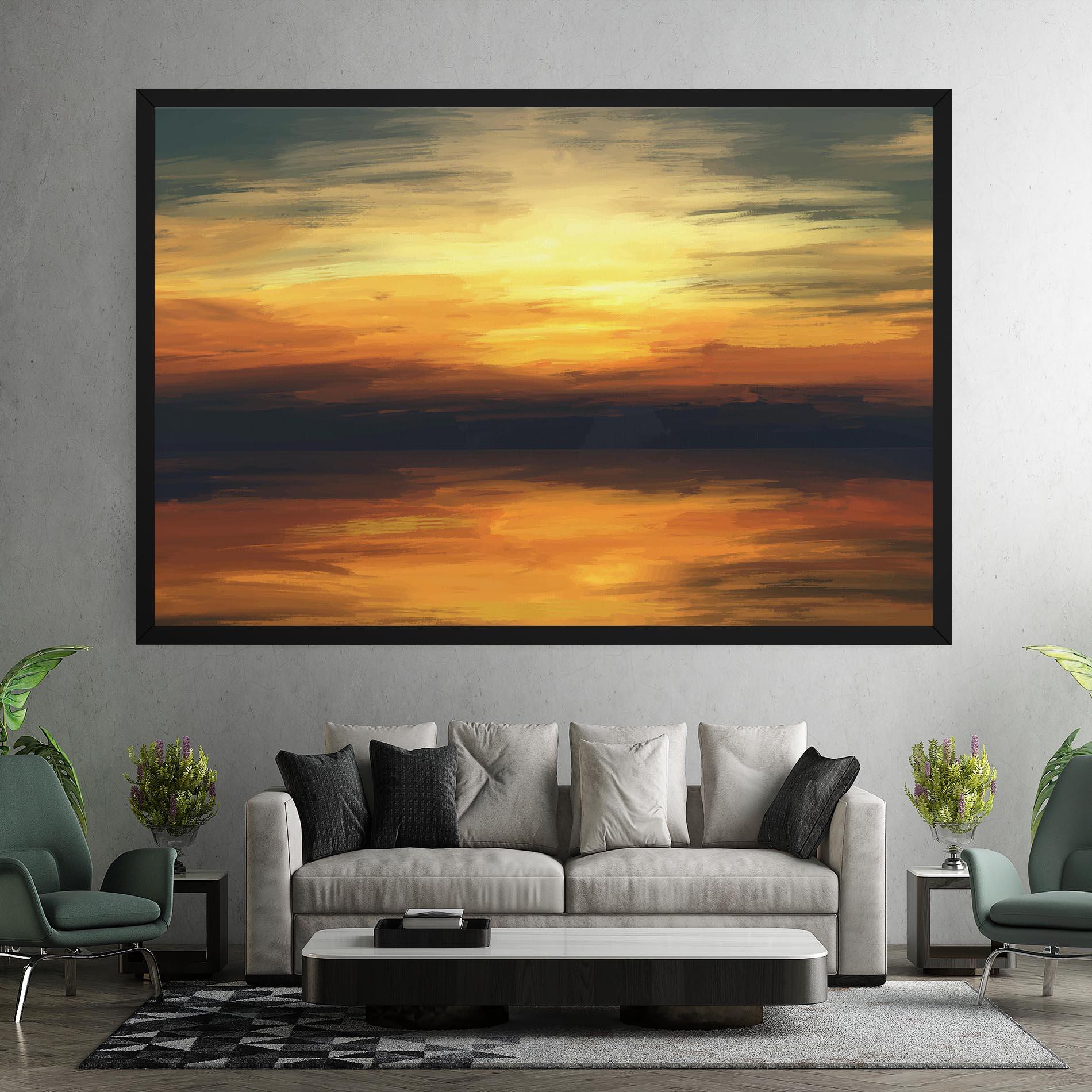 Vászonkép Sunset Oil Paint mockup 7