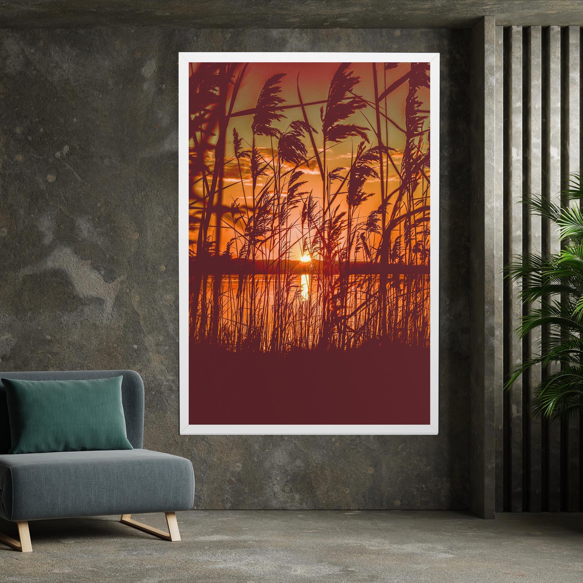 Vászonkép Red Sunset Lake mockup 7