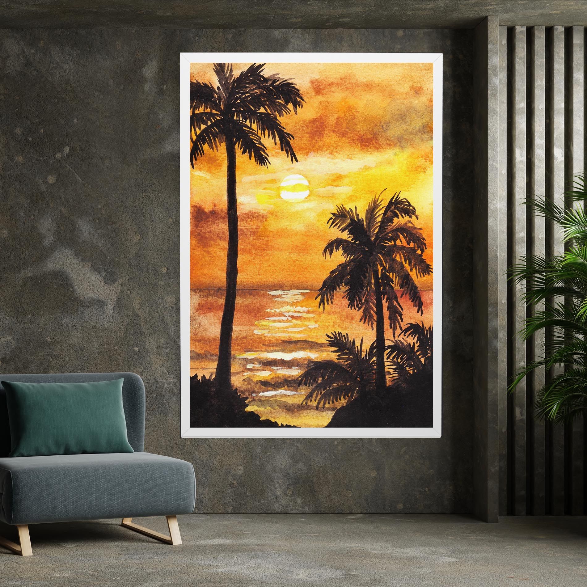 Watercolor Painting Sunrise mockup 7