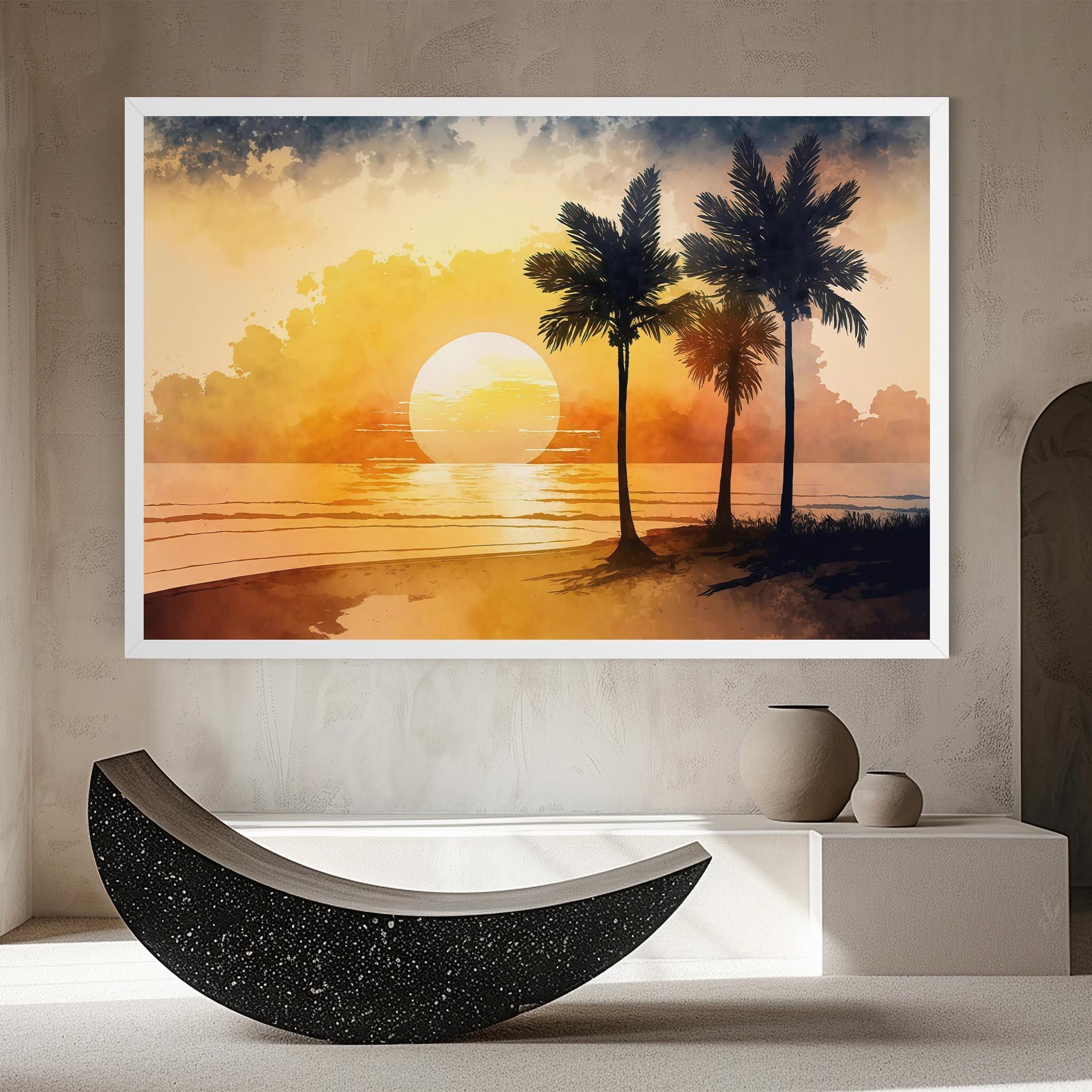 Vászonkép Palm Trees Sunset mockup 8