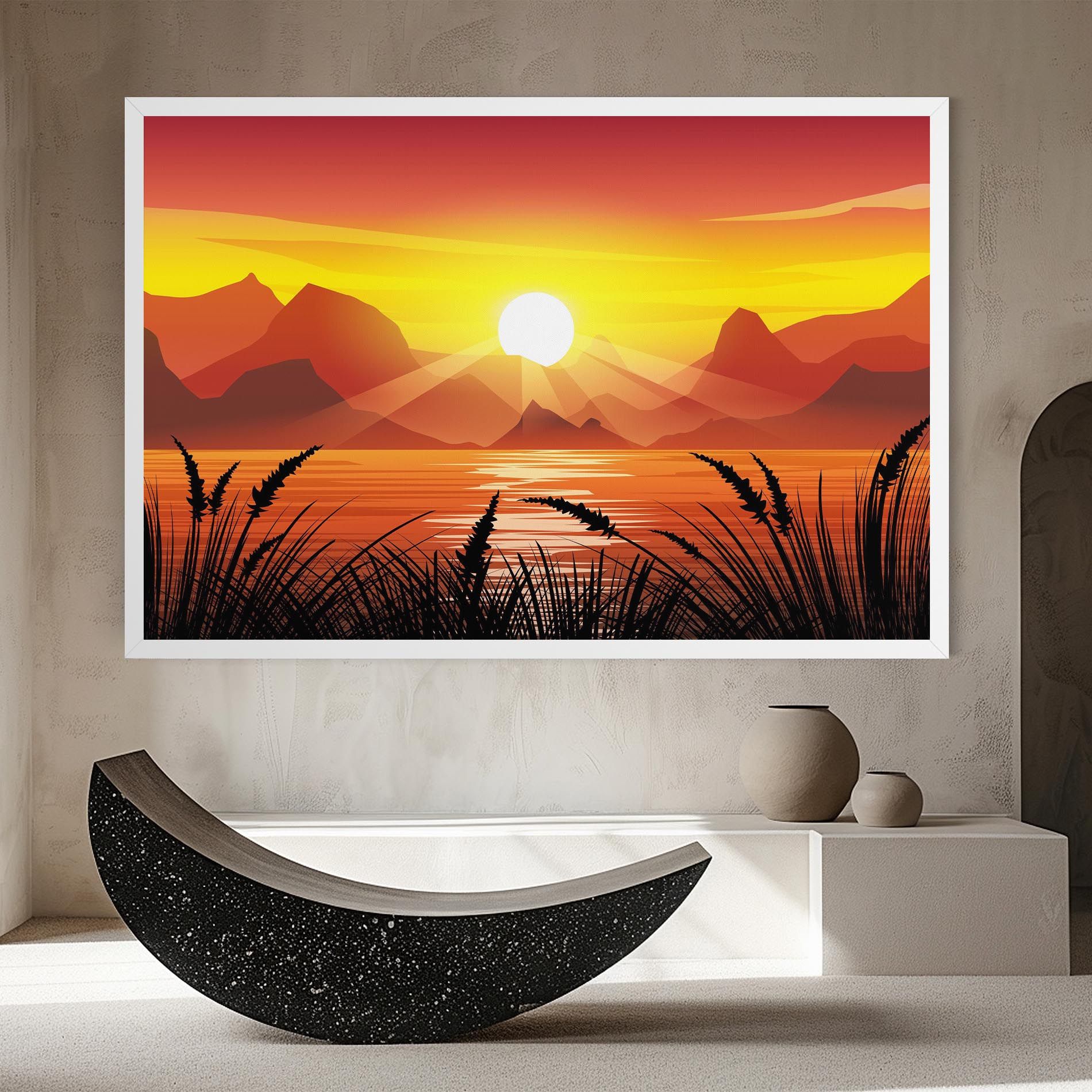 Sunrise Grass Art mockup 8
