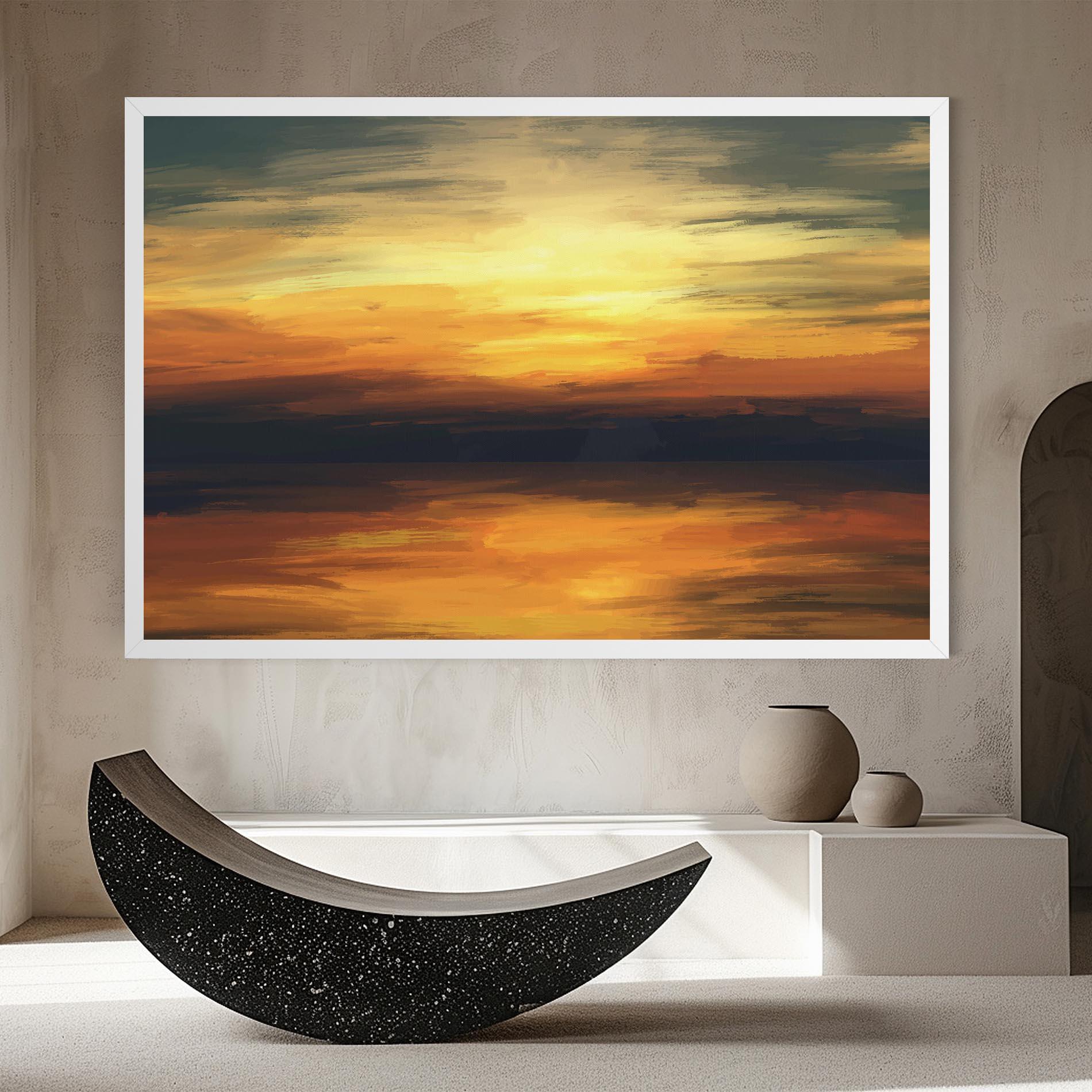 Vászonkép Sunset Oil Paint mockup 8