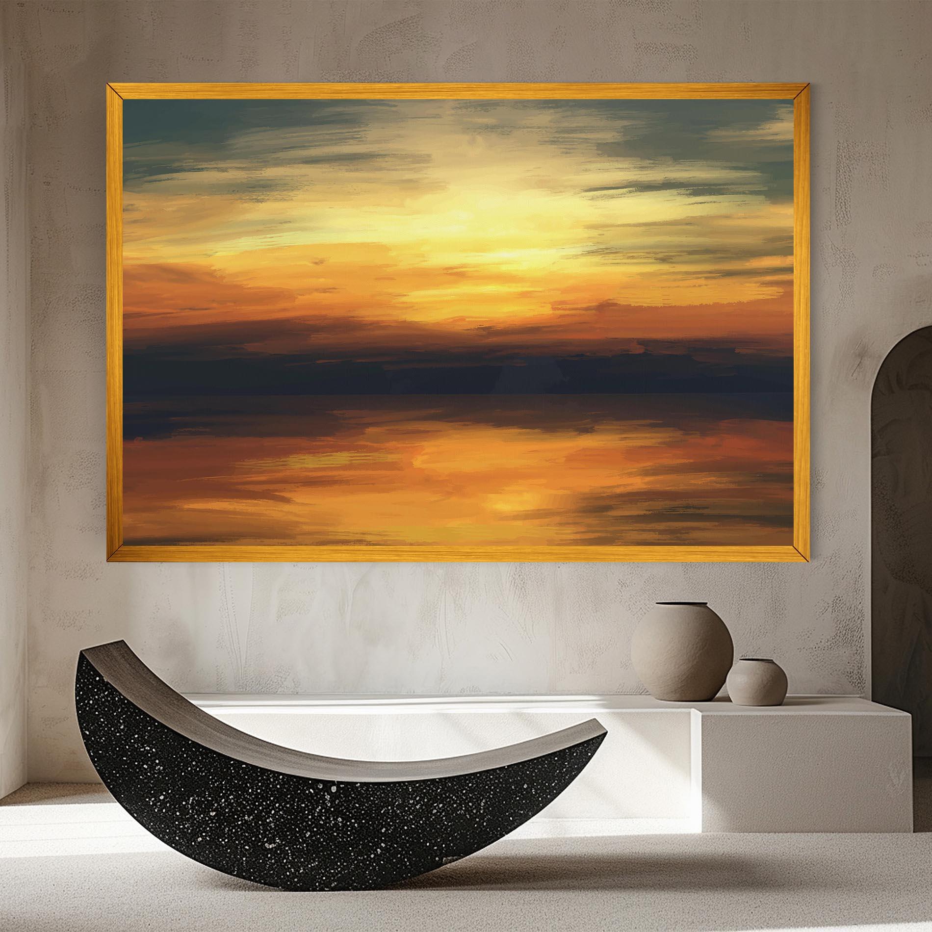 Vászonkép Sunset Oil Paint mockup 8