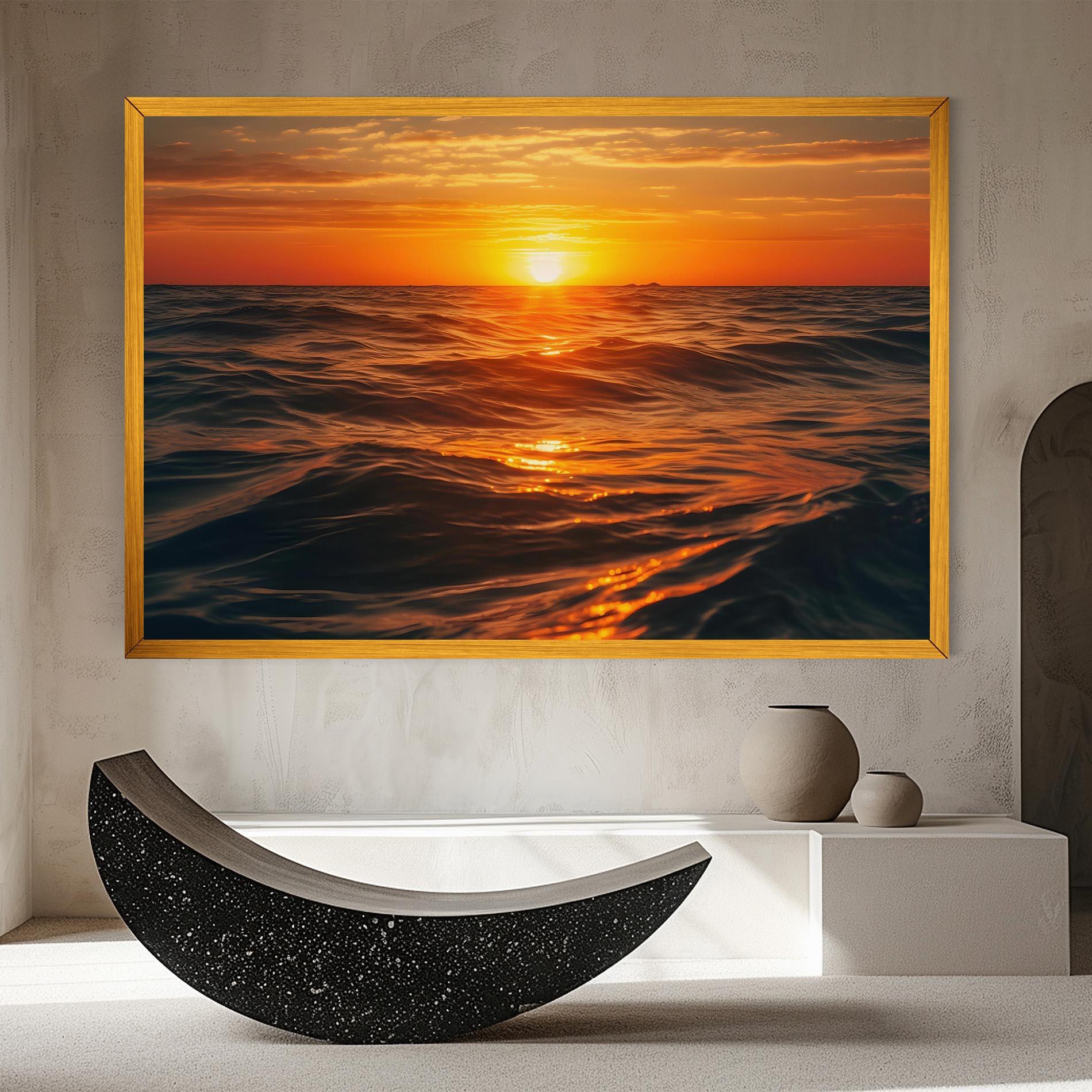 Vászonkép Waves During Sunset mockup 8