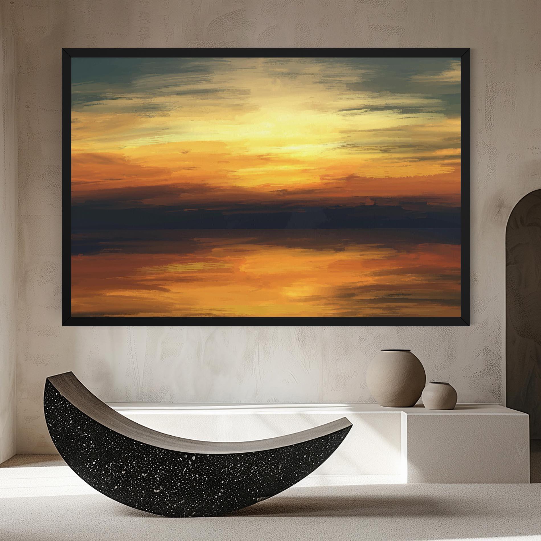 Vászonkép Sunset Oil Paint mockup 8