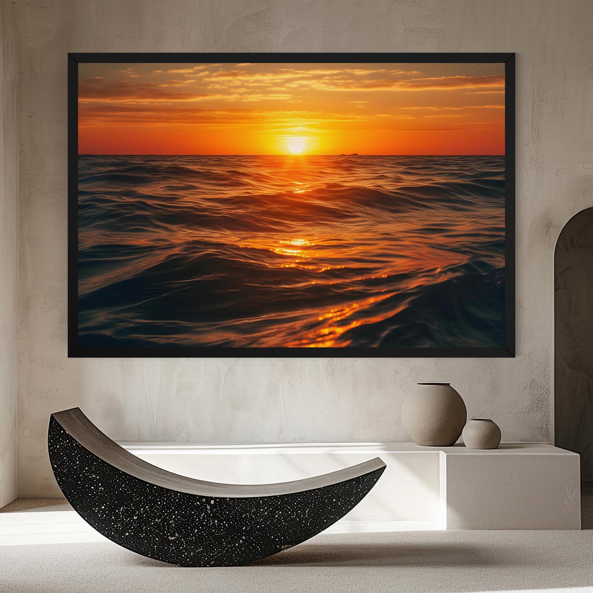 Vászonkép Waves During Sunset mockup 8