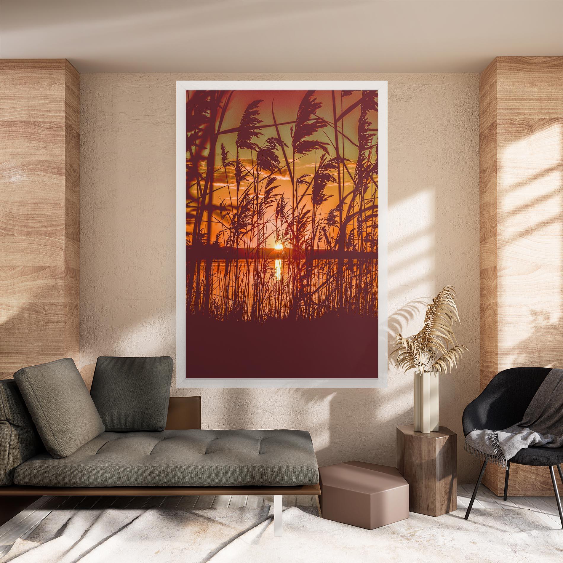 Vászonkép Red Sunset Lake mockup 8