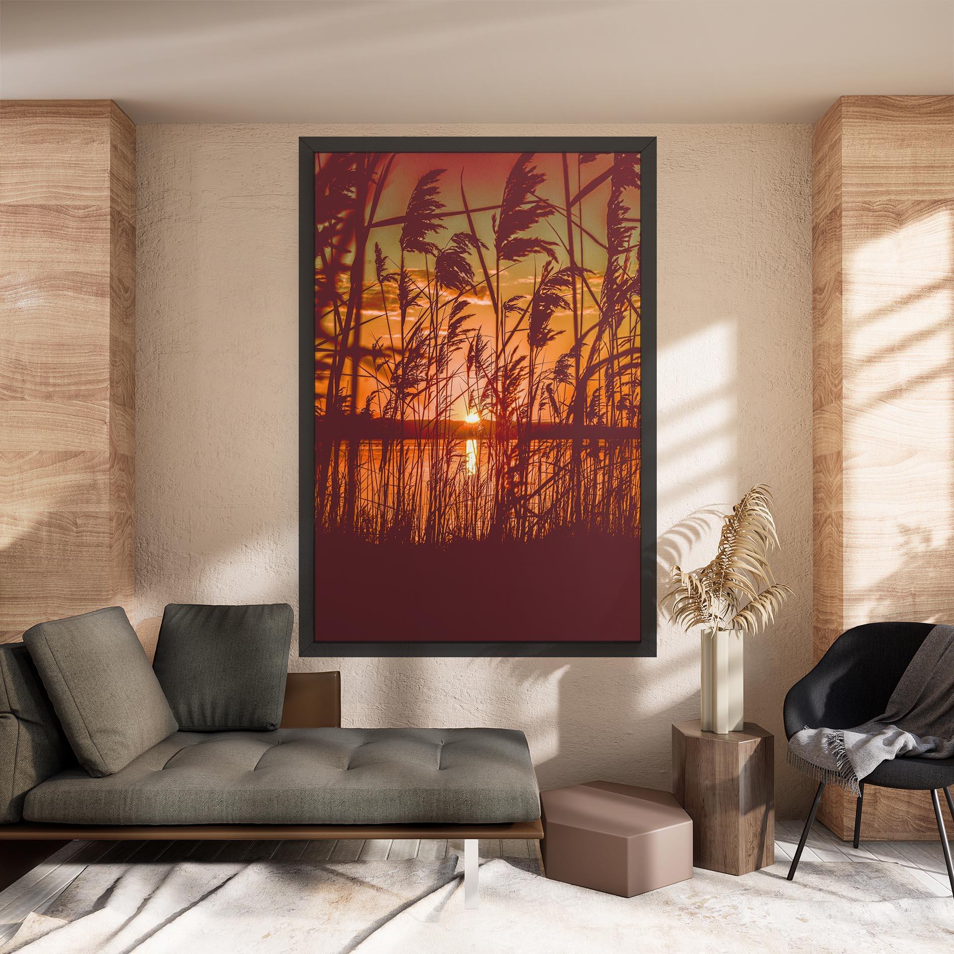 Vászonkép Red Sunset Lake mockup 8