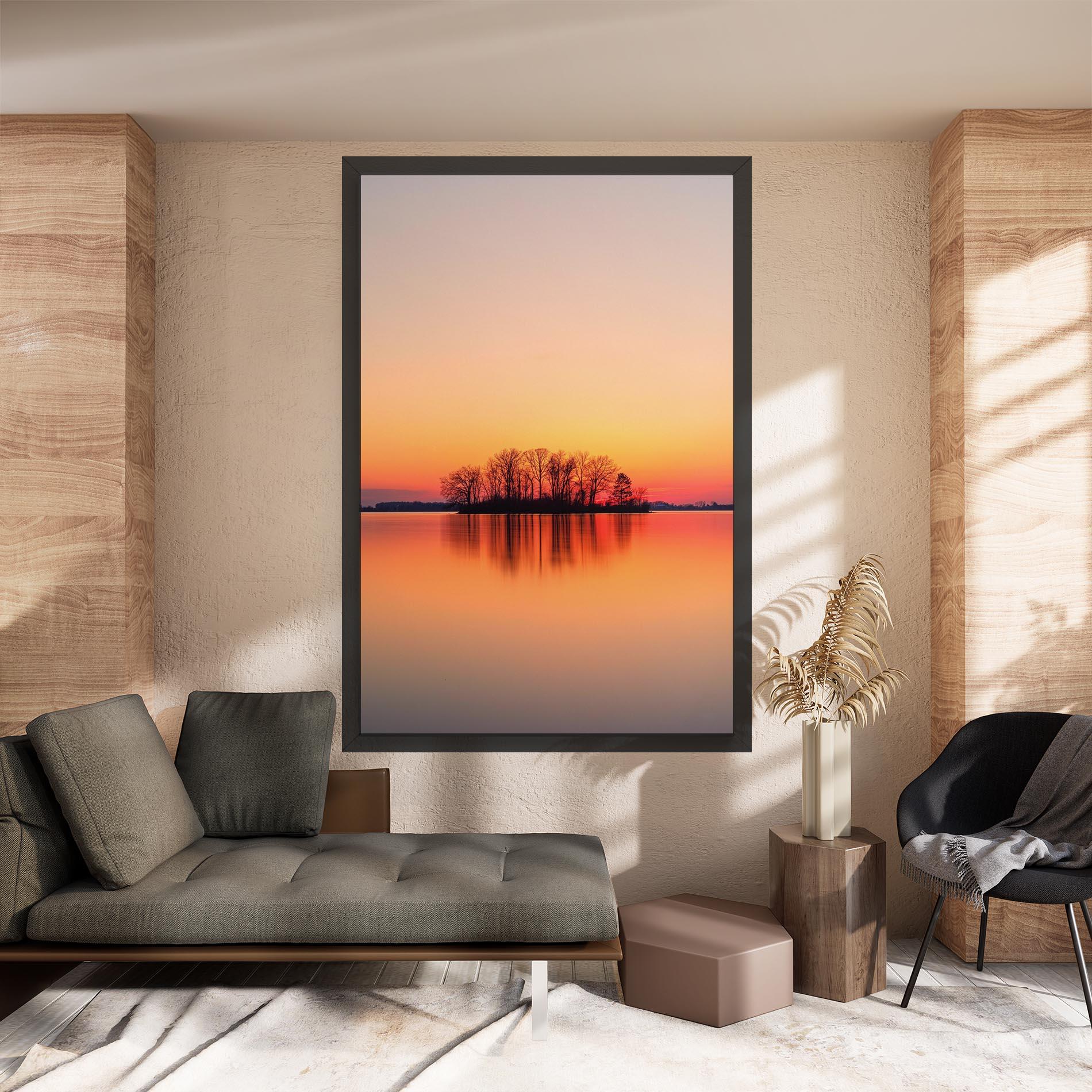 Vászonkép Tree Sunset Lake mockup 8