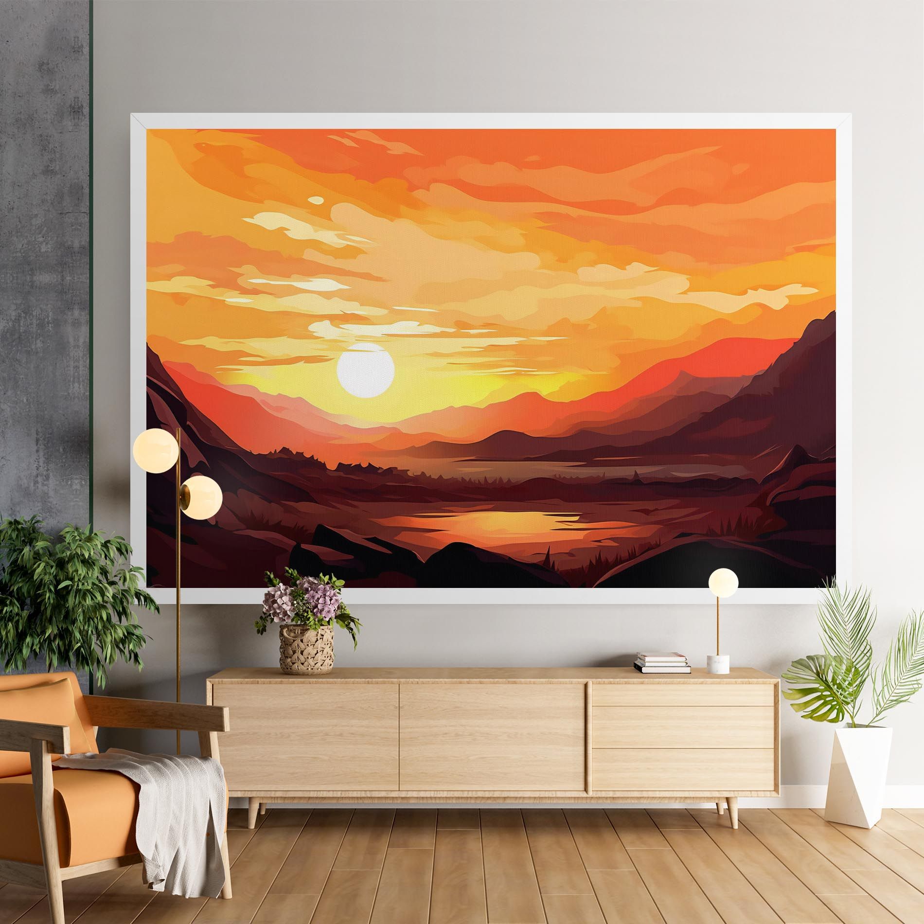 Beautiful Sunset Illustration mockup 9