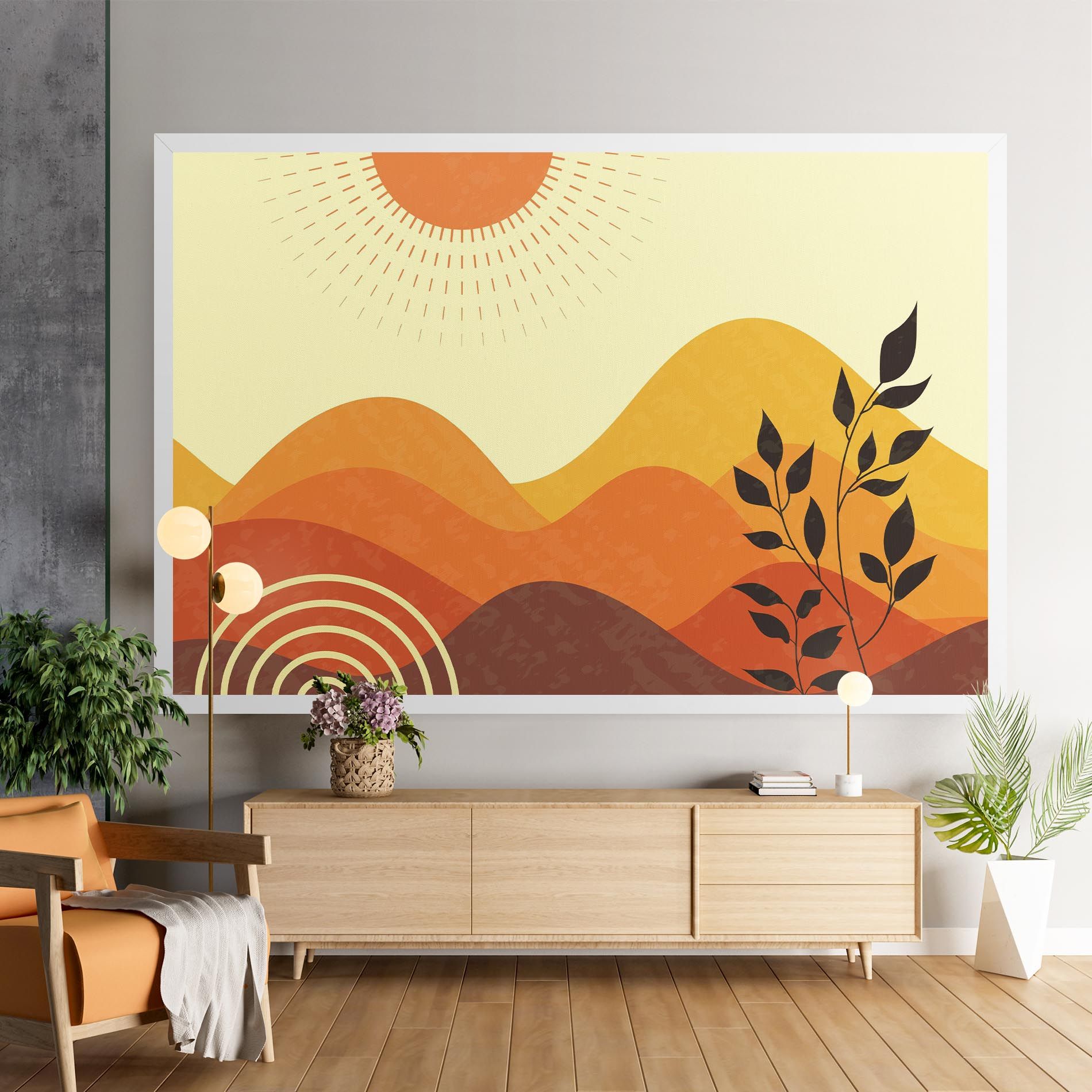 Minimalist Sunset Art mockup 9