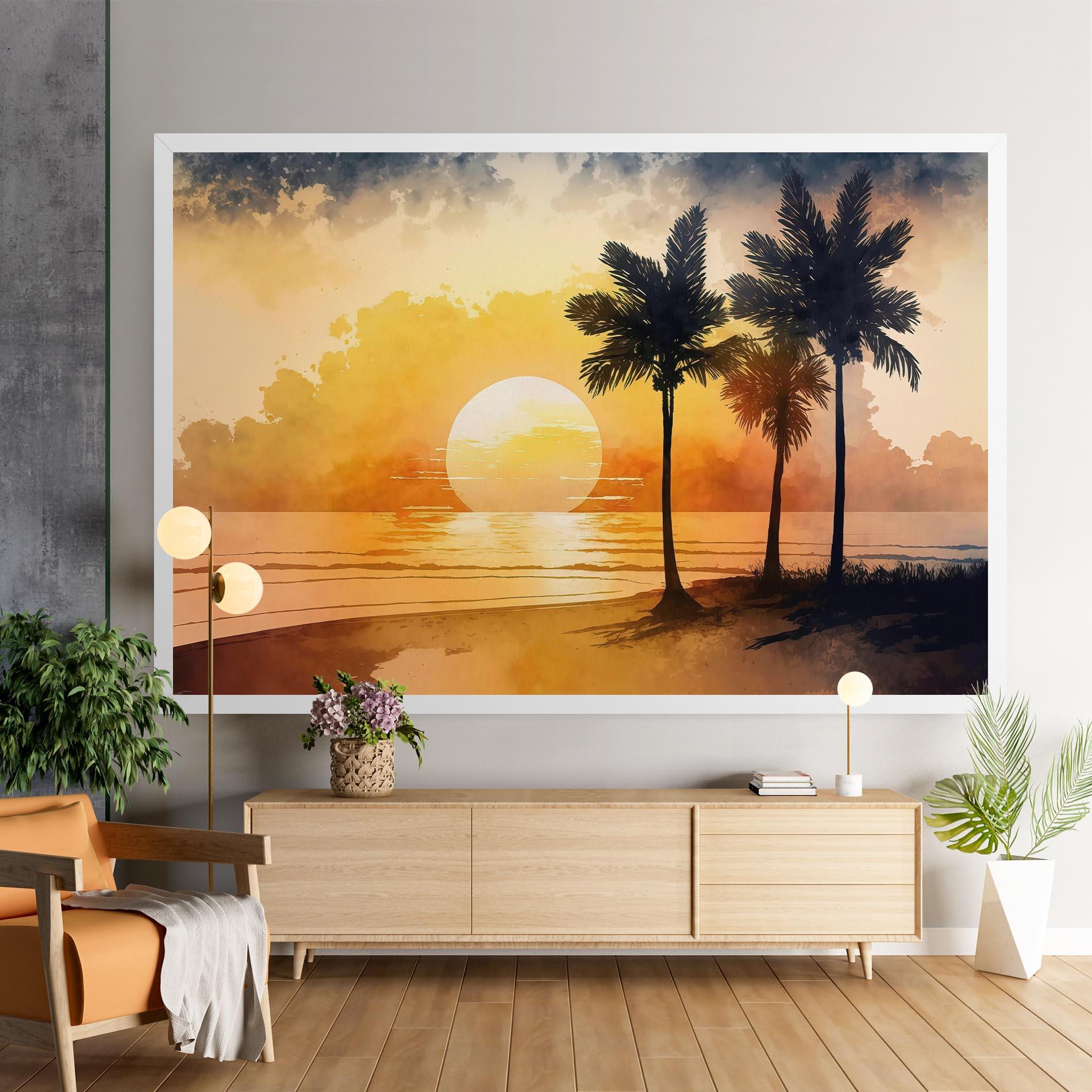 Vászonkép Palm Trees Sunset mockup 9