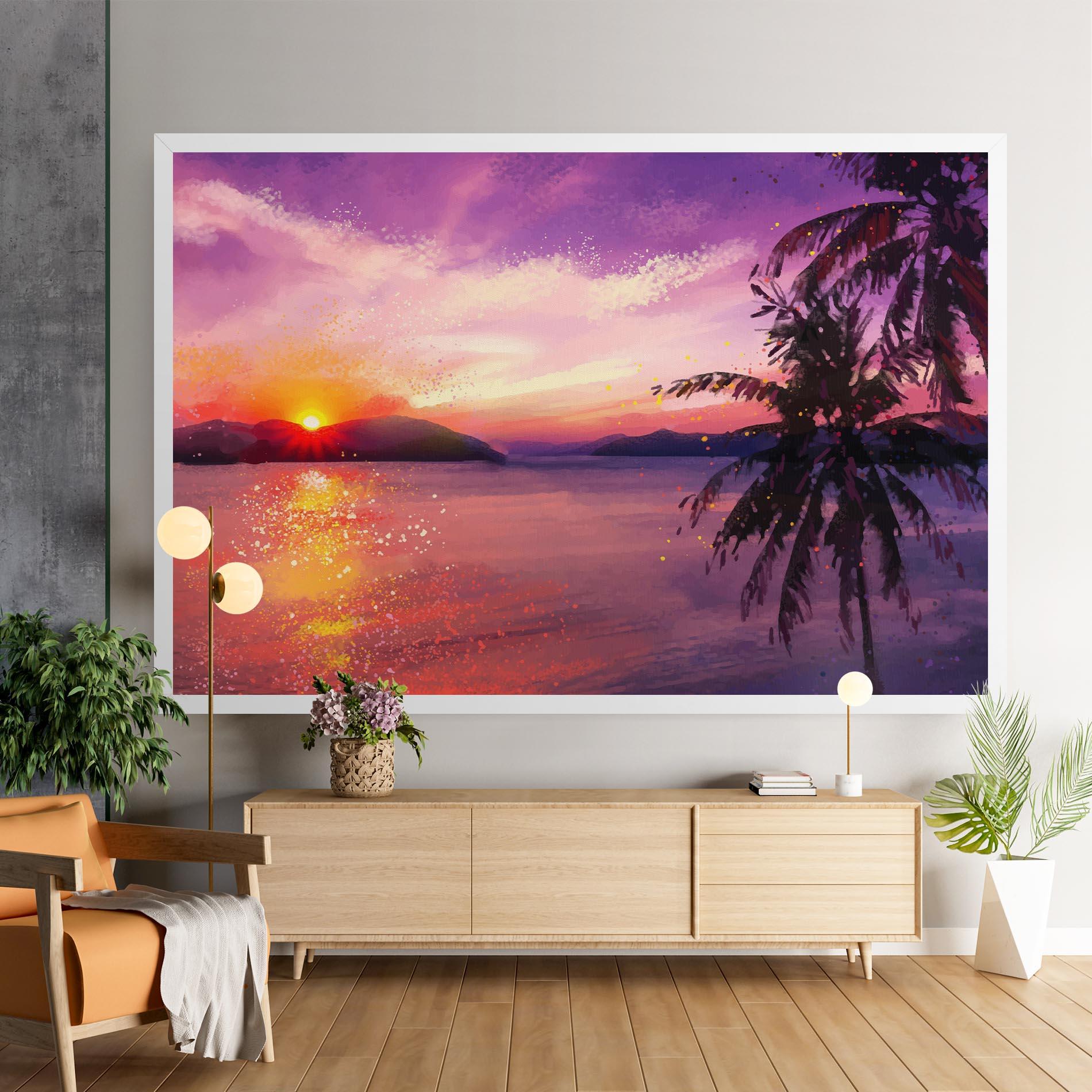 Vászonkép Purple Sunrise Art mockup 9