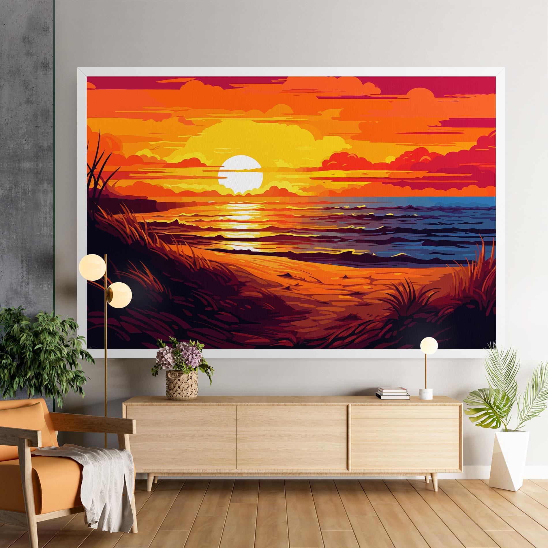 Vászonkép Strong Orange Sunset mockup 9