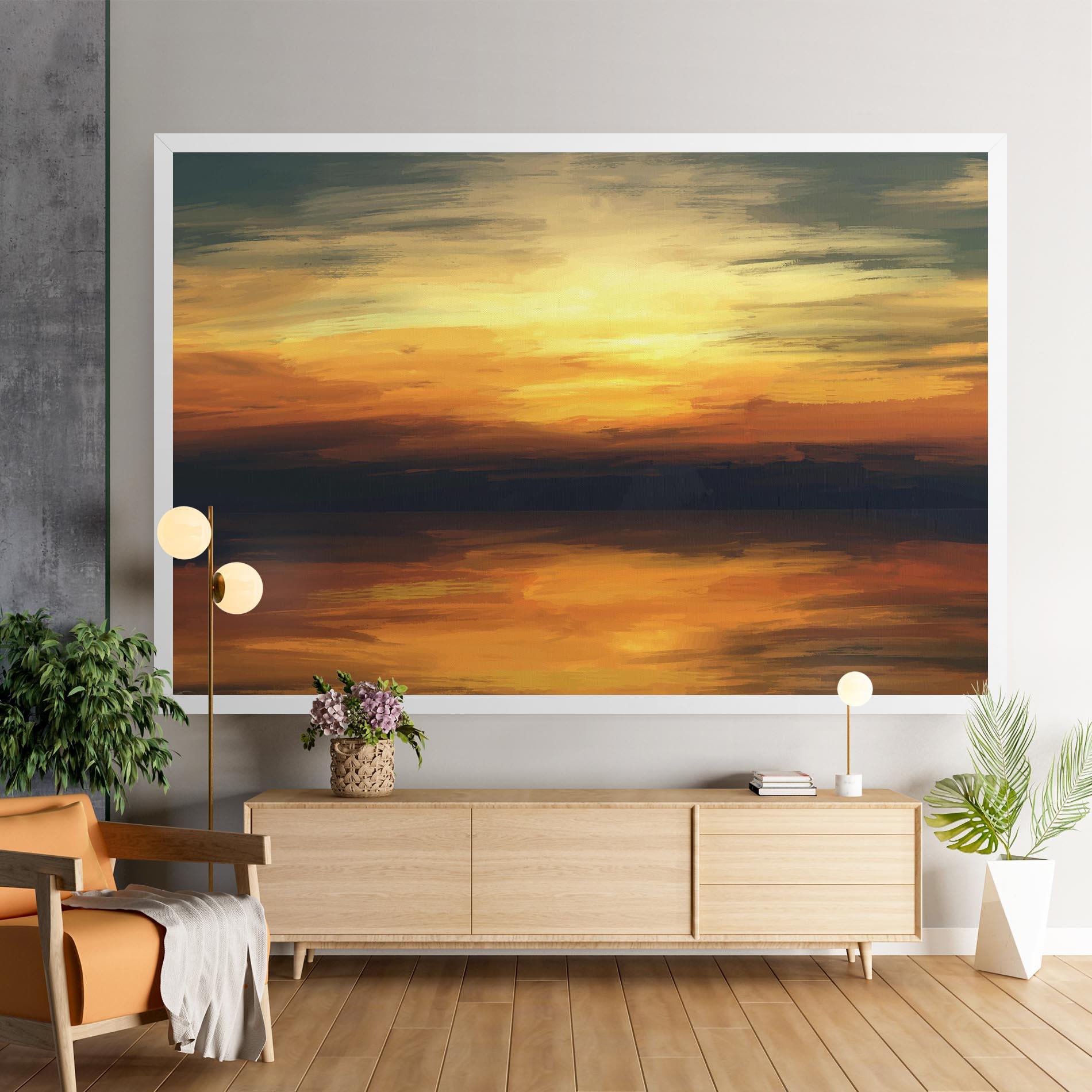 Vászonkép Sunset Oil Paint mockup 9