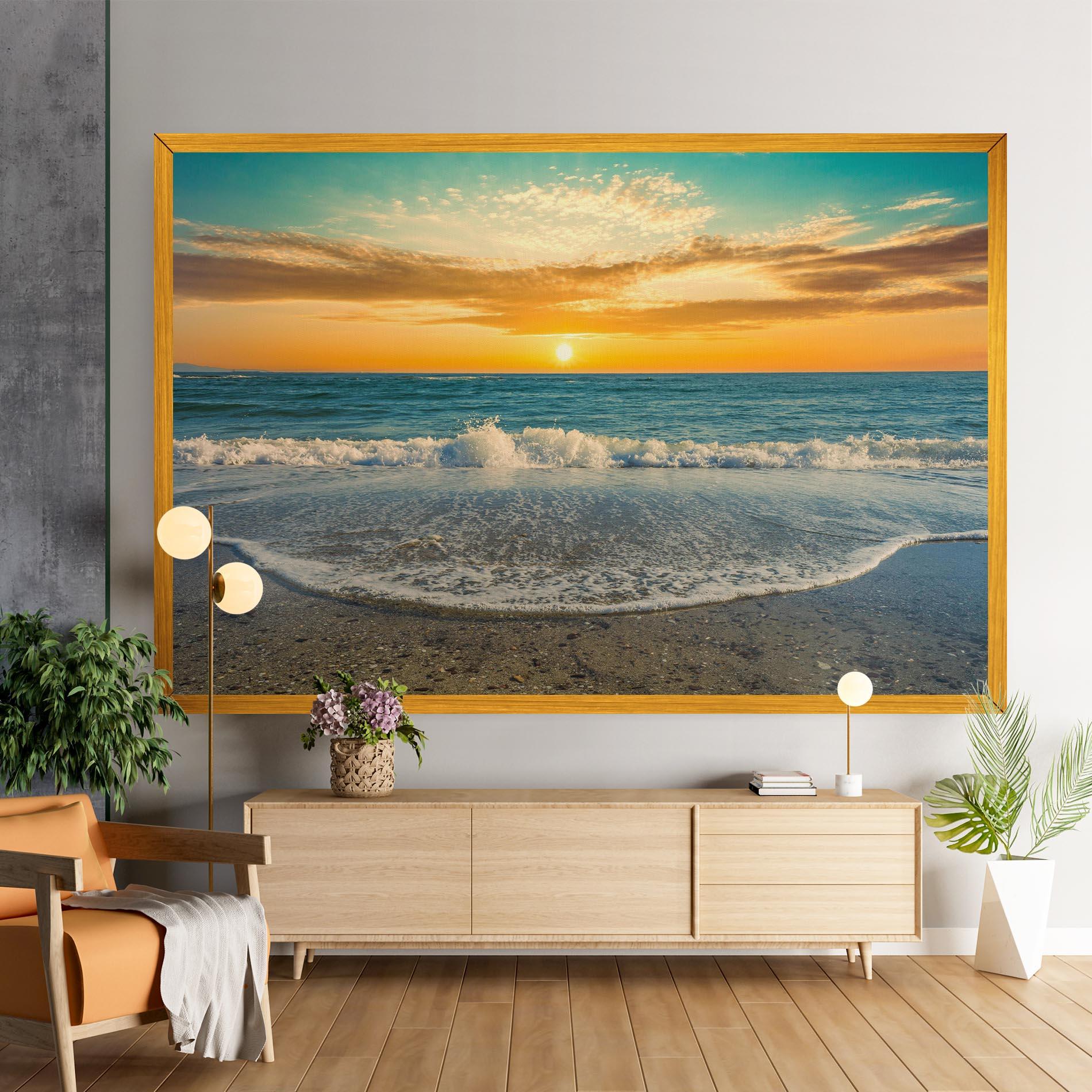 Vászonkép Beach Dramatic Sunset mockup 9