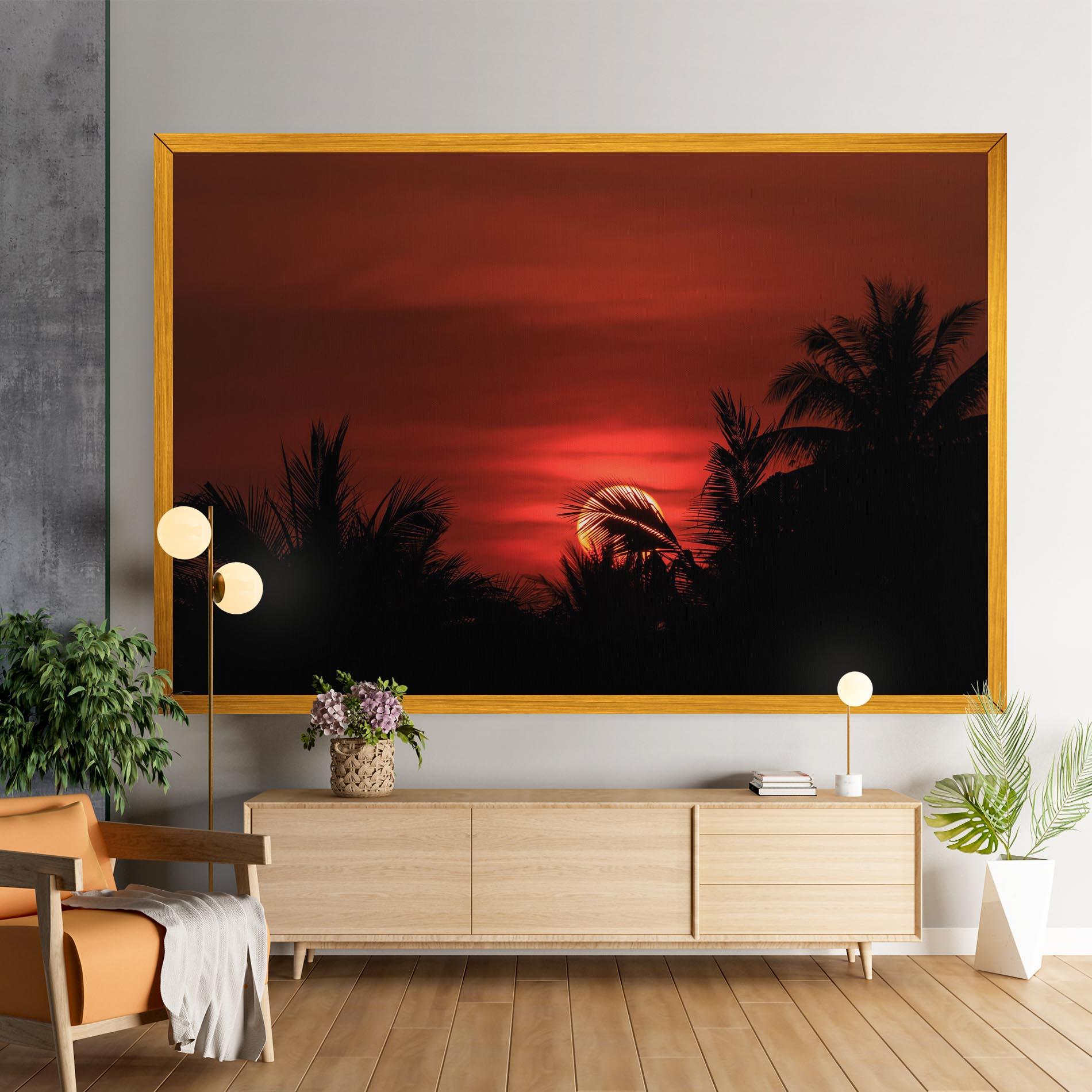Vászonkép Coconuts Tree Sunset mockup 9