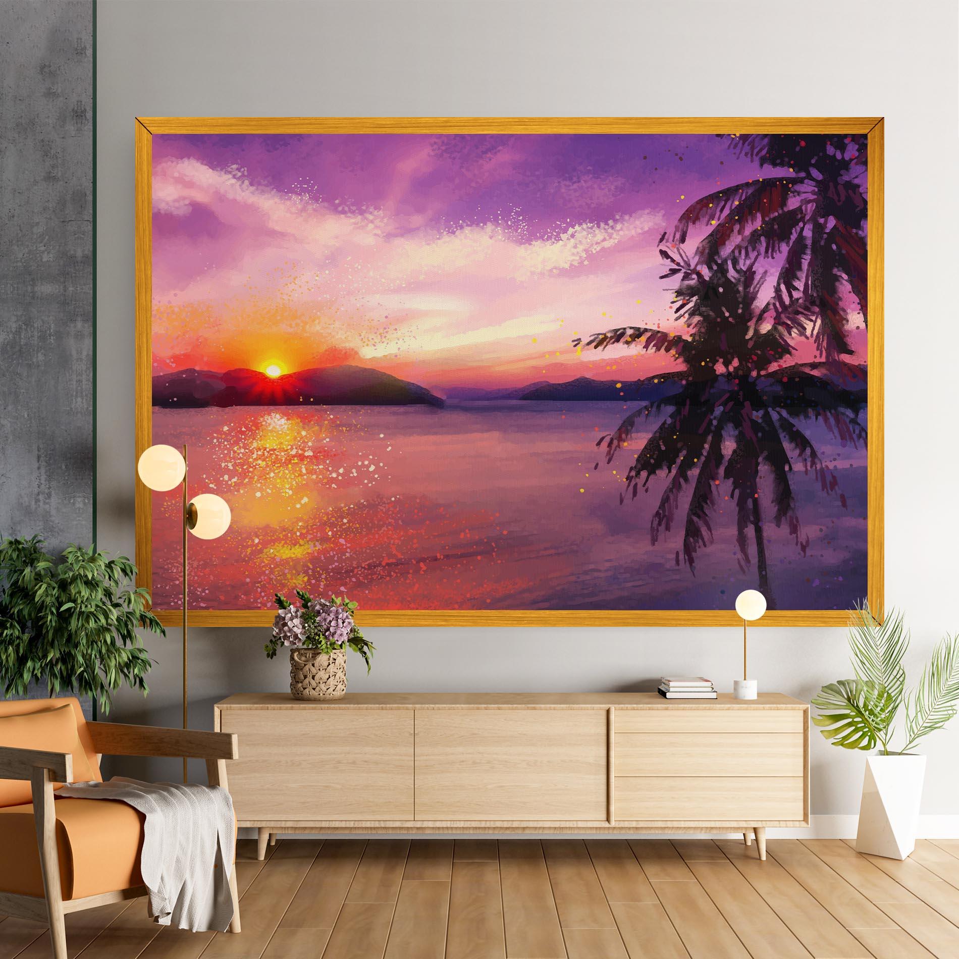 Vászonkép Purple Sunrise Art mockup 9