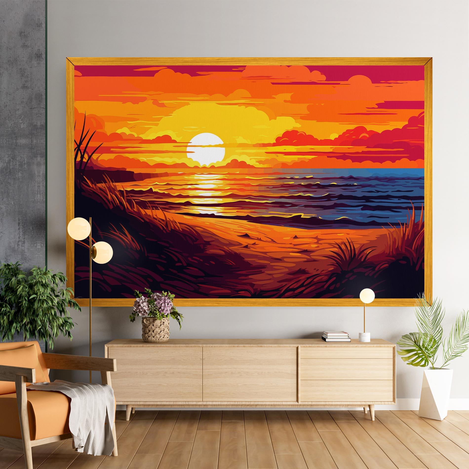Vászonkép Strong Orange Sunset mockup 9