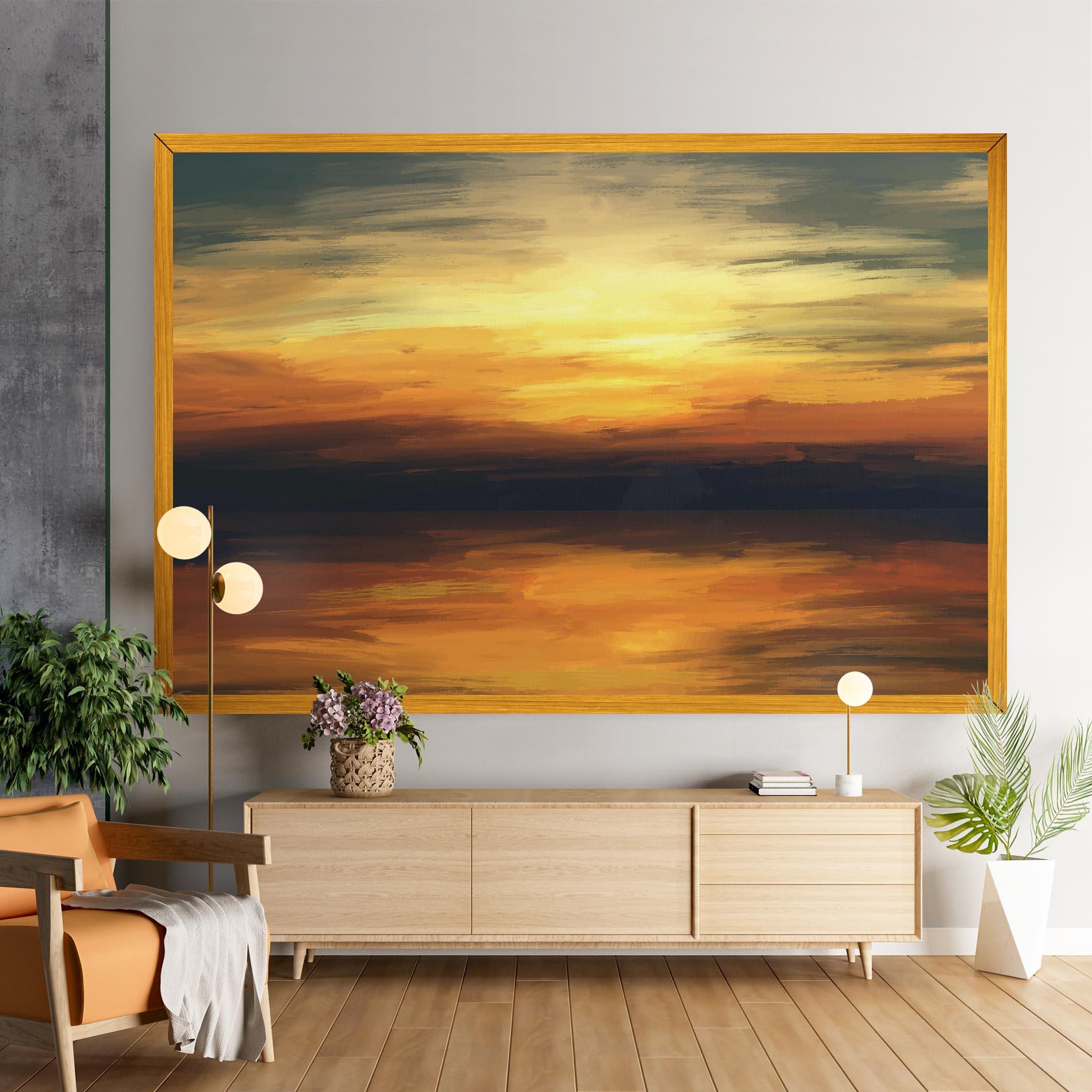 Vászonkép Sunset Oil Paint mockup 9