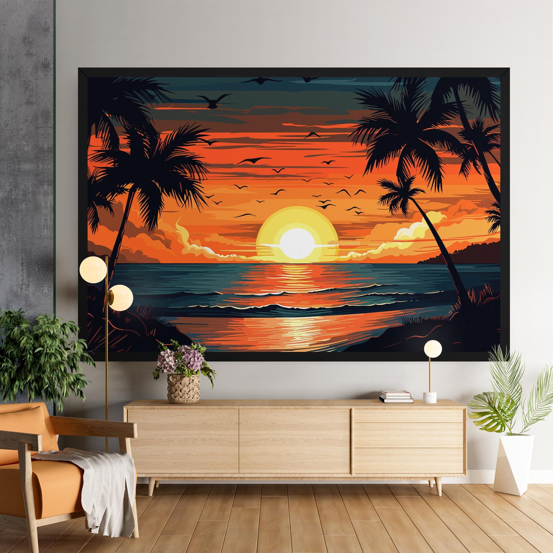 Vászonkép Amazing Sunset View mockup 9