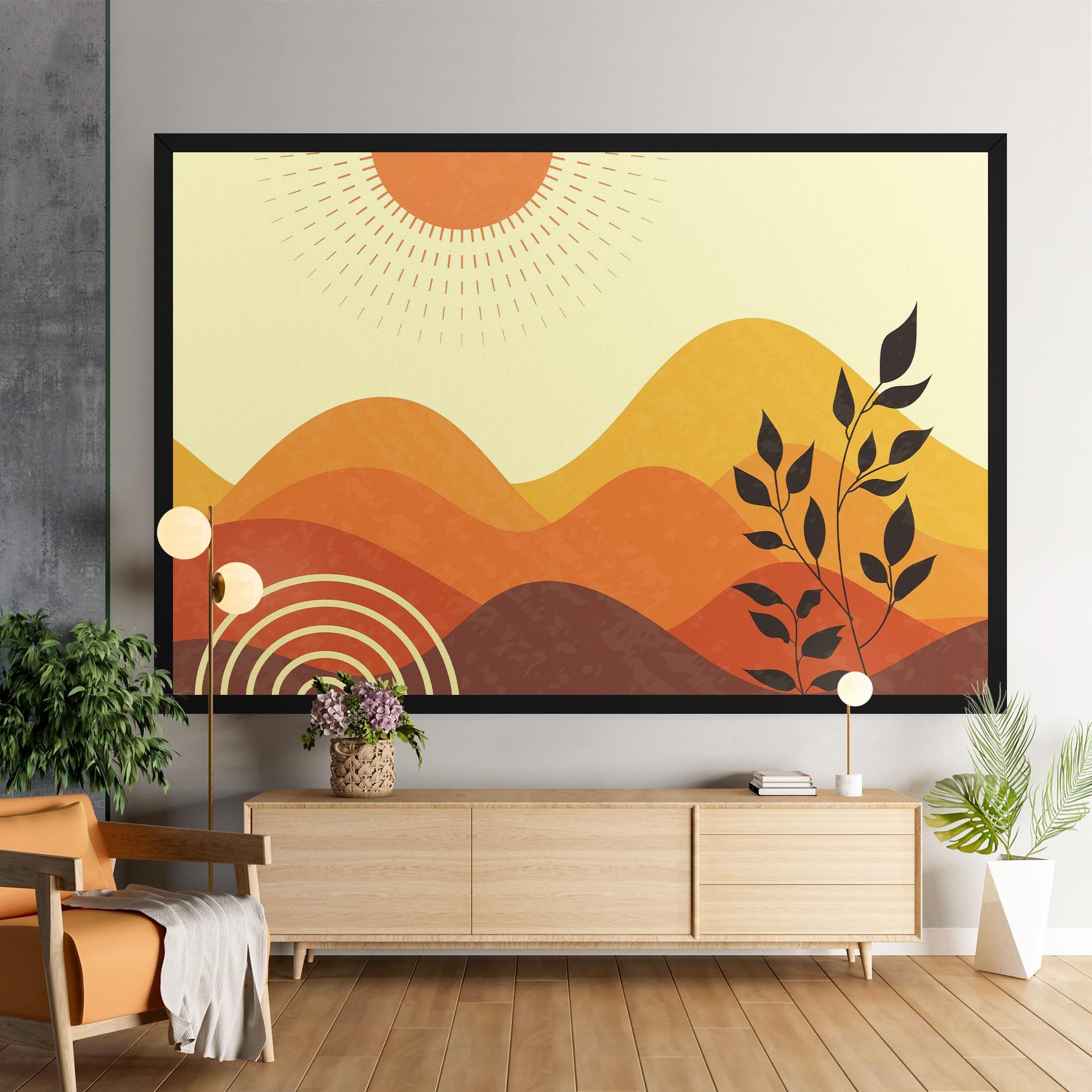 Minimalist Sunset Art mockup 9