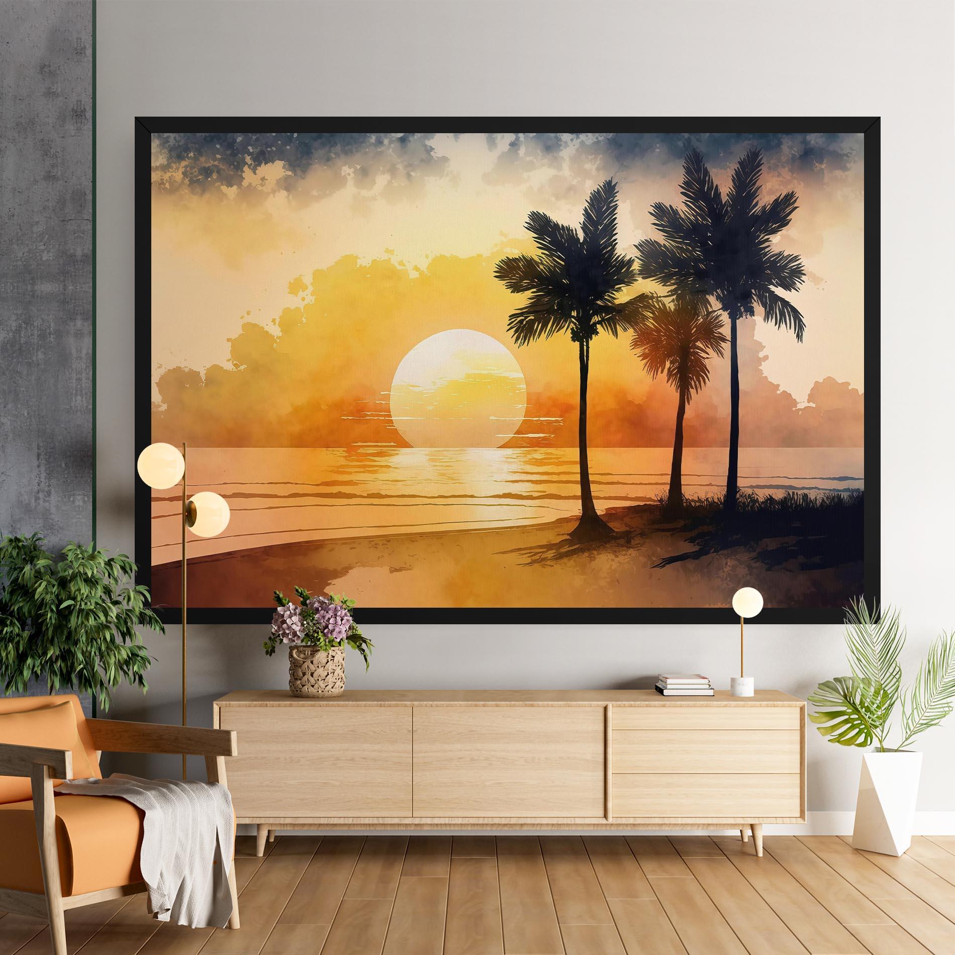 Vászonkép Palm Trees Sunset mockup 9