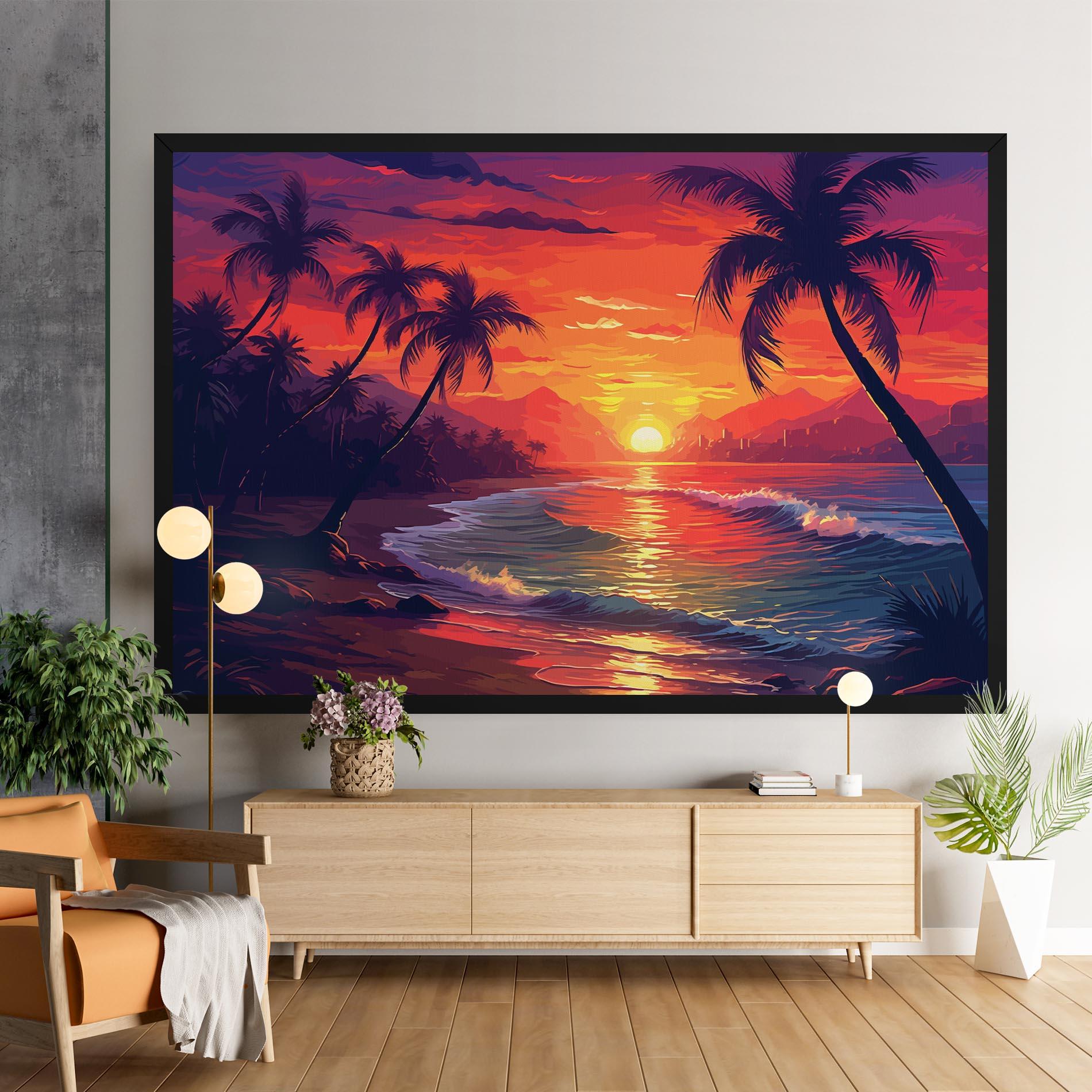 Vászonkép Purple Orange Sunlight mockup 9