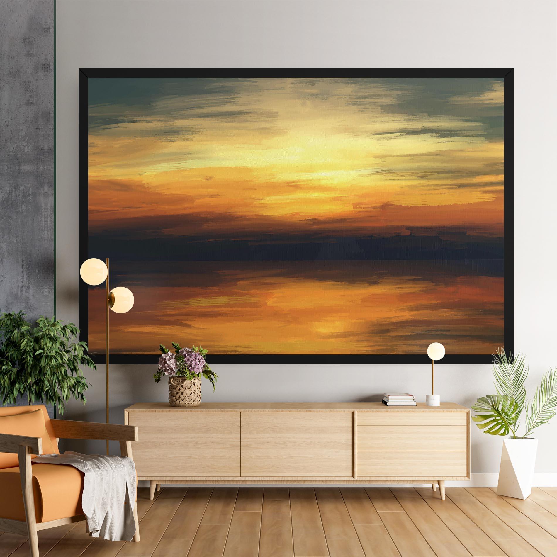 Vászonkép Sunset Oil Paint mockup 9