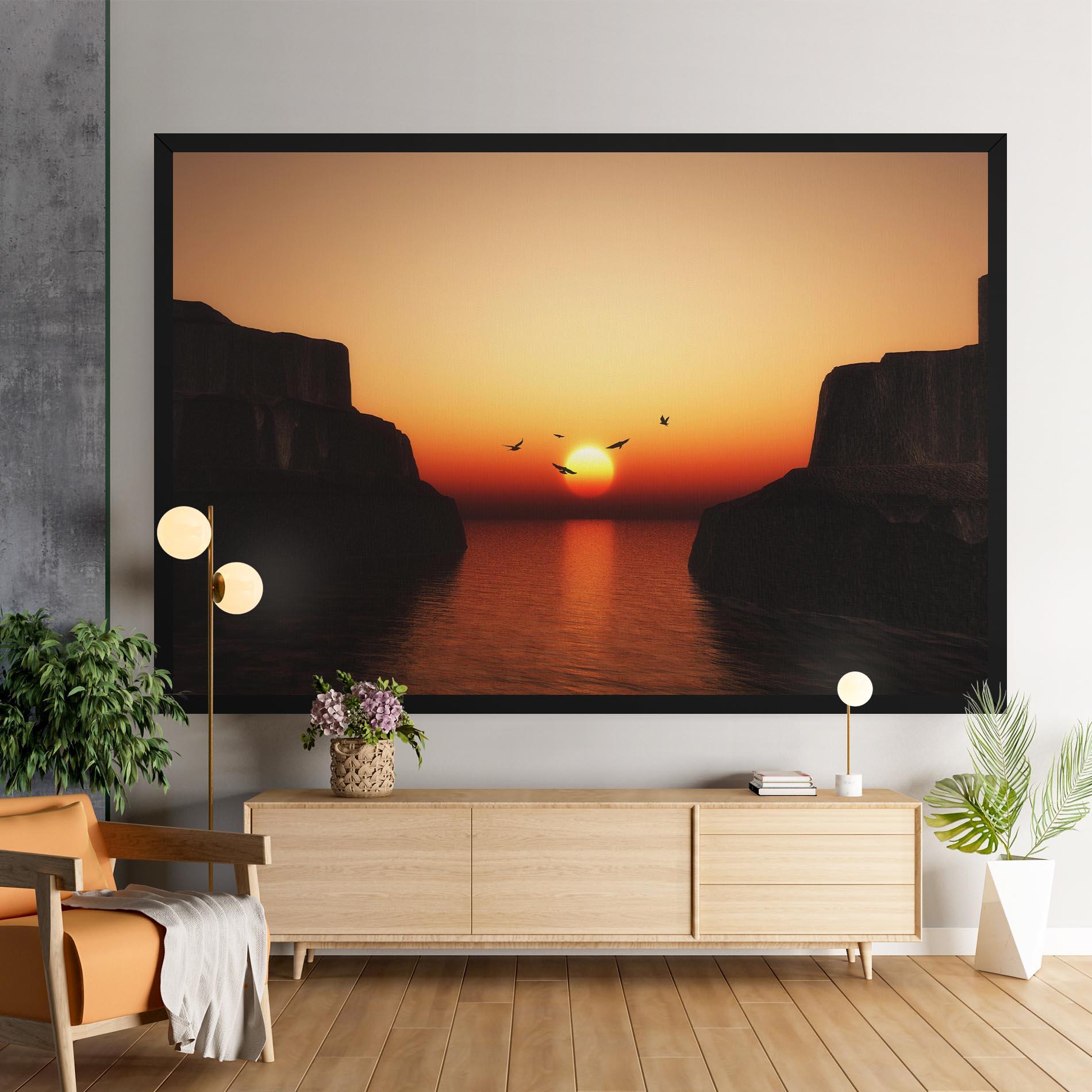 Vászonkép Sunset Silhouette Birds mockup 9