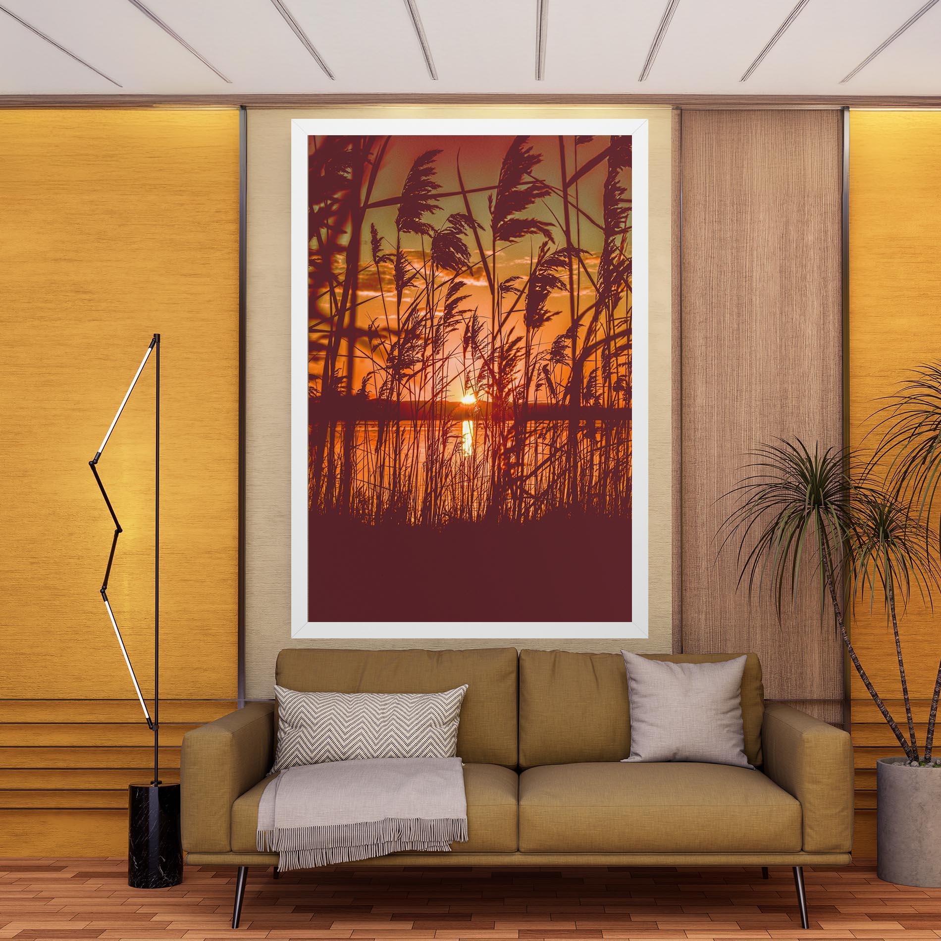 Vászonkép Red Sunset Lake mockup 9