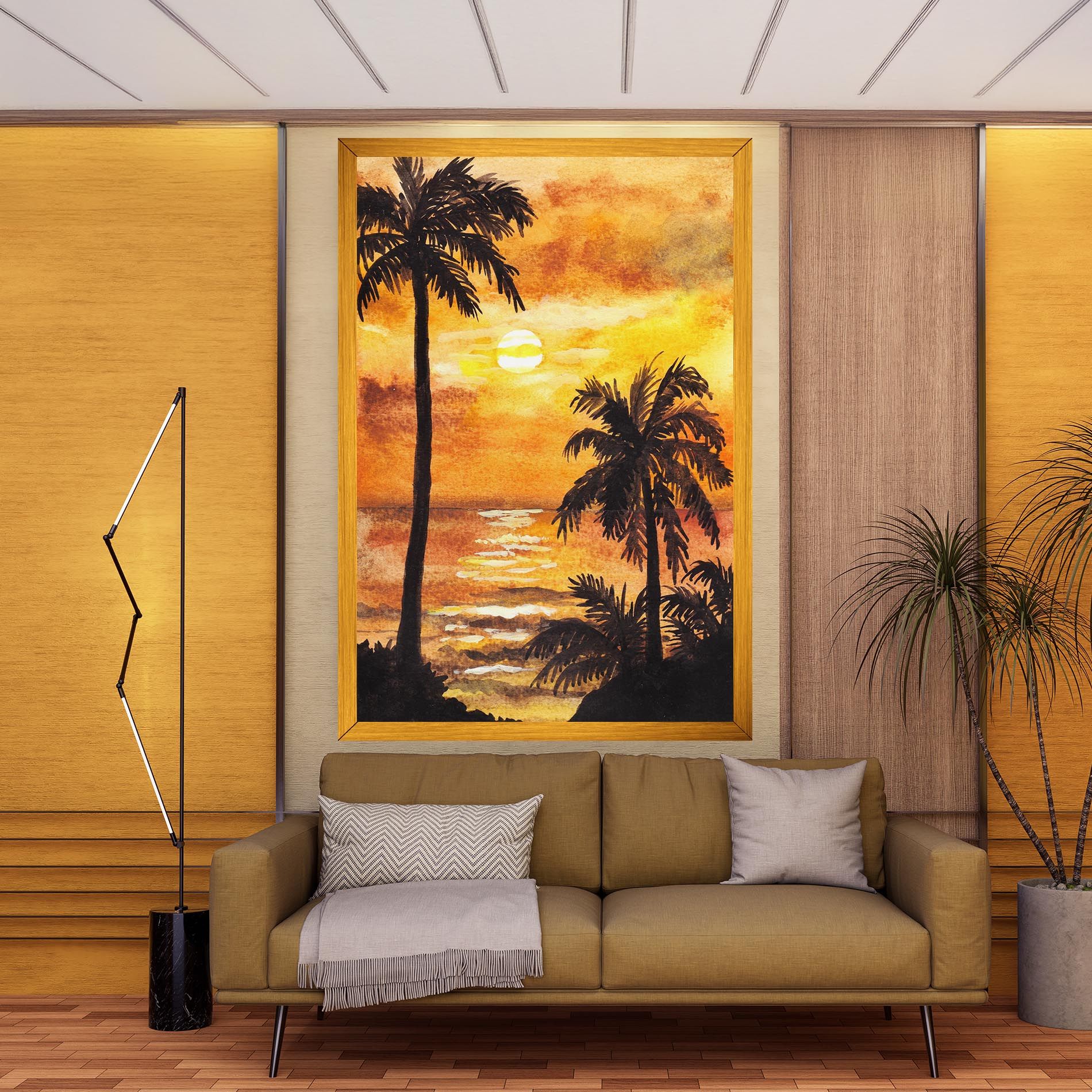 Watercolor Painting Sunrise mockup 9