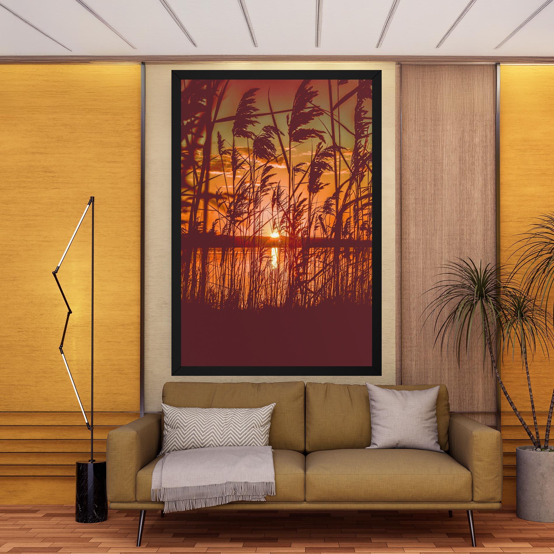 Vászonkép Red Sunset Lake mockup 9