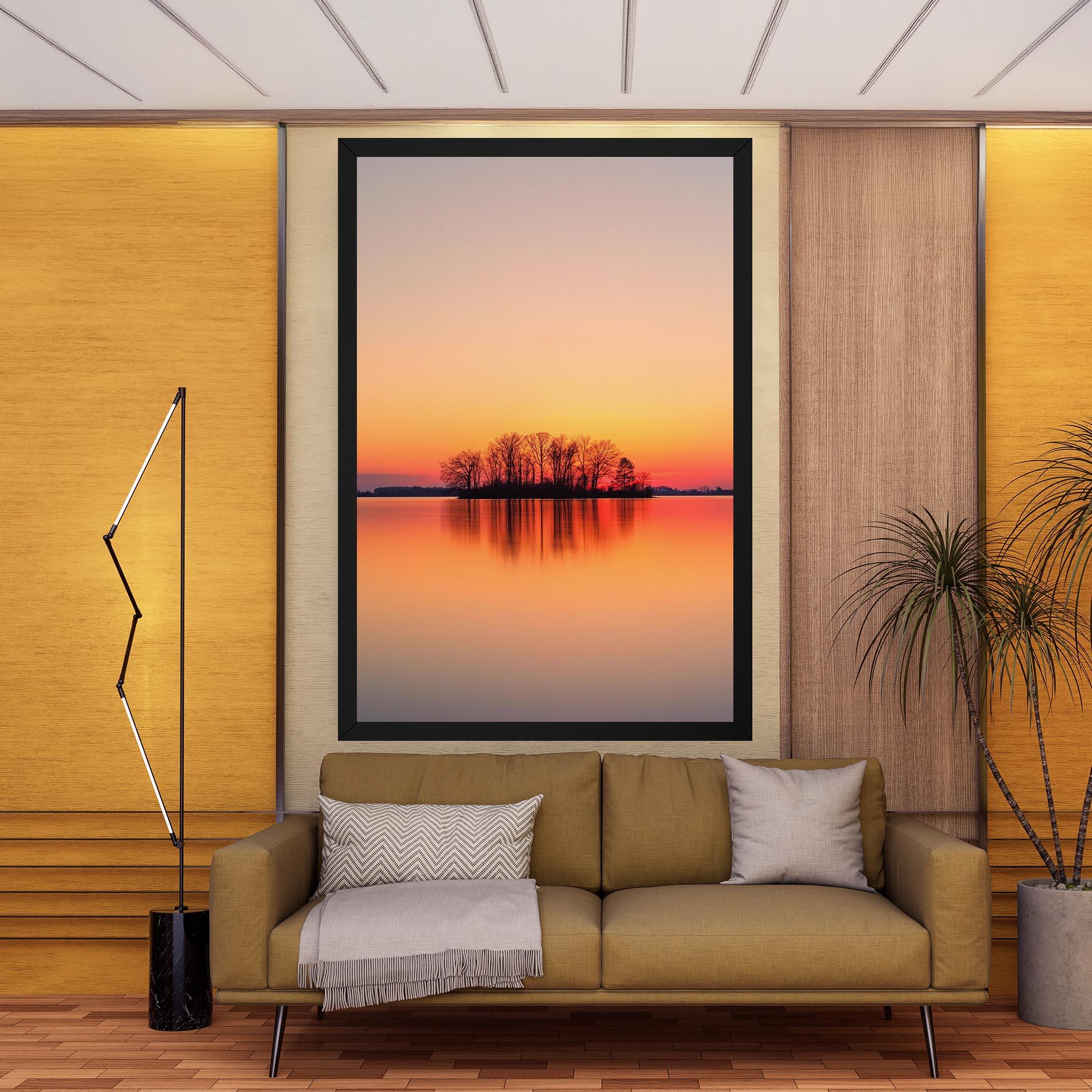 Vászonkép Tree Sunset Lake mockup 9