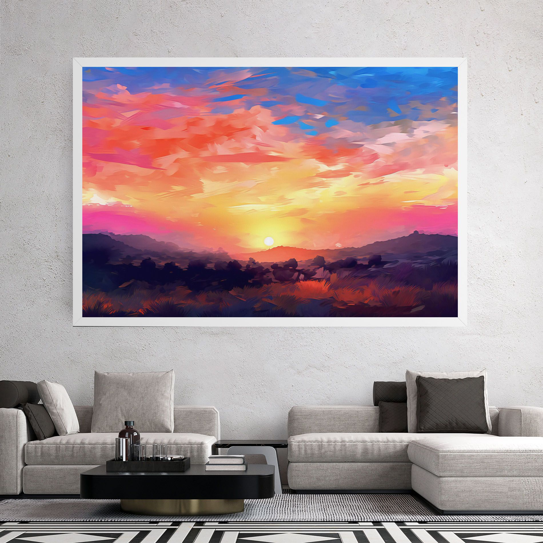 Colorful Sunset Mountains mockup 2