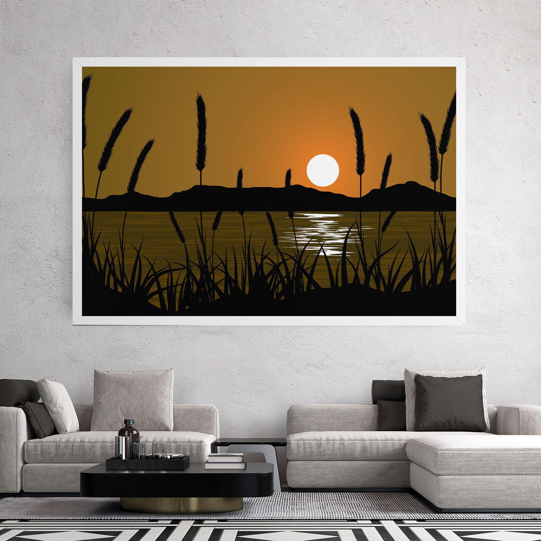 Vászonkép Orange Brown Sunset mockup 2